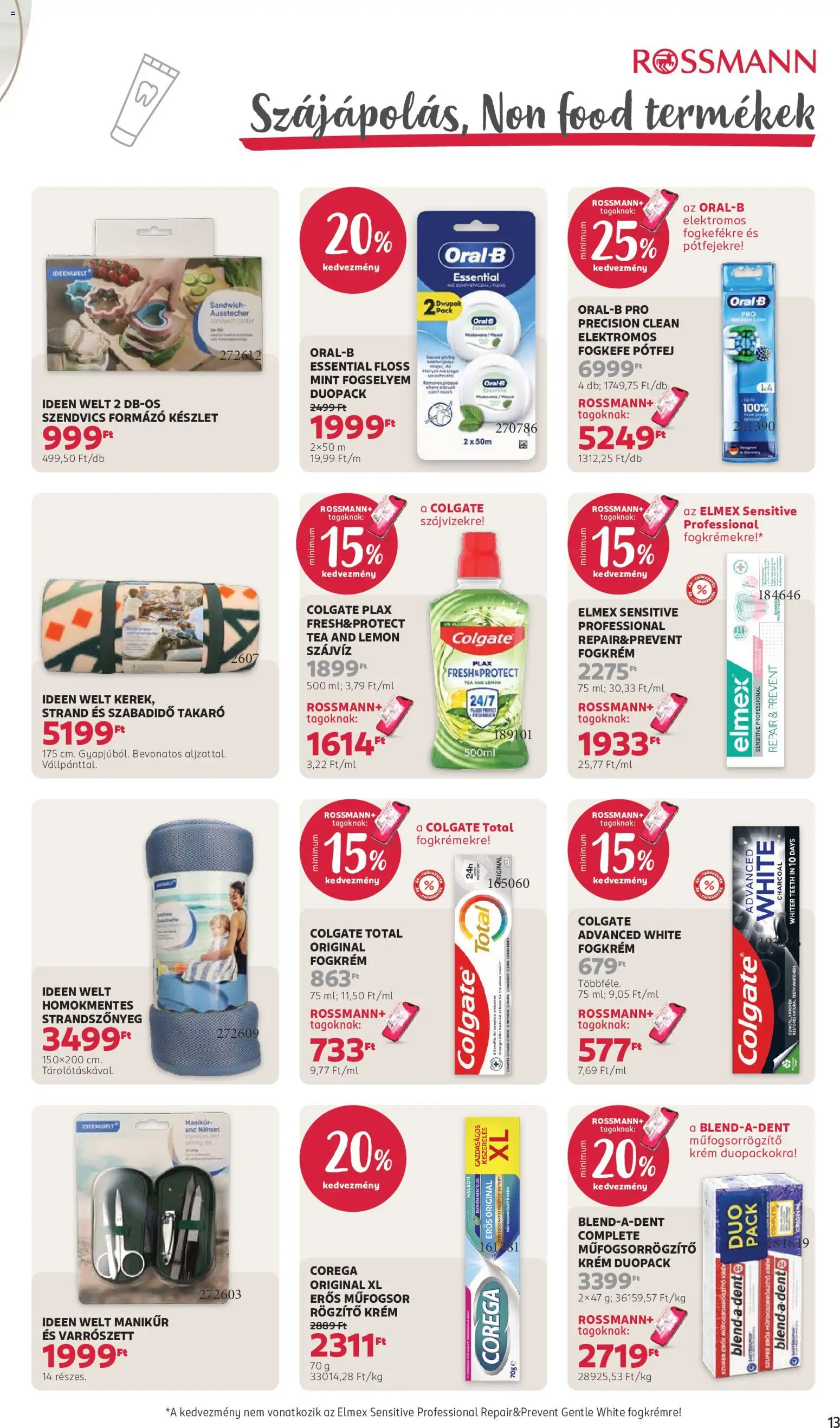 Rossmann akciós ujság - amely érvényes a következő dátumtól: 2026.07.20. | Oldal: 15 | Termékek: Krém, Szendvics, Corega, Takaró