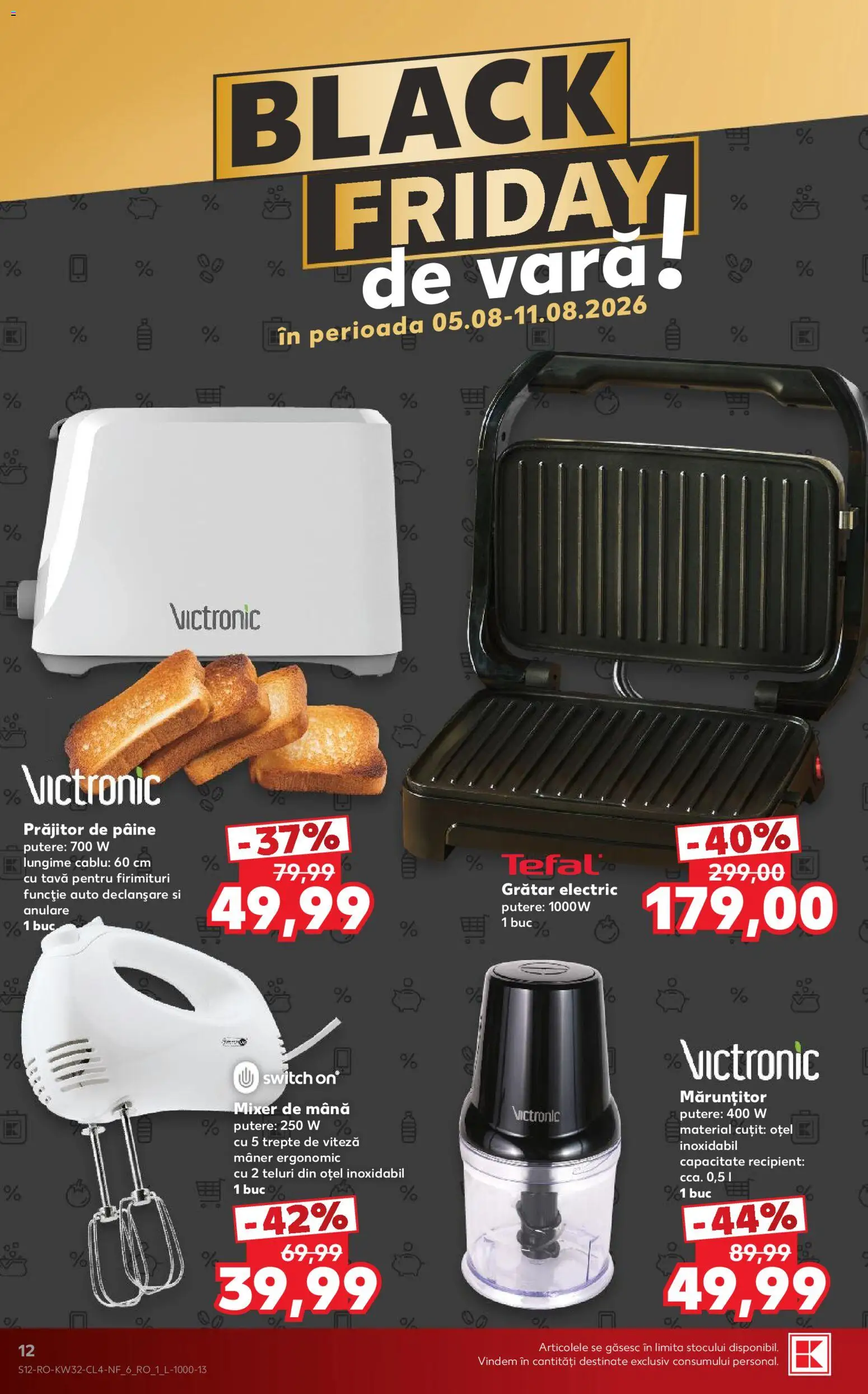 Noul catalog Kaufland – valabil de la 05.08.2026 | Pagină: 12 | Produse: Cablu, Mixer, Grătar, Pâine