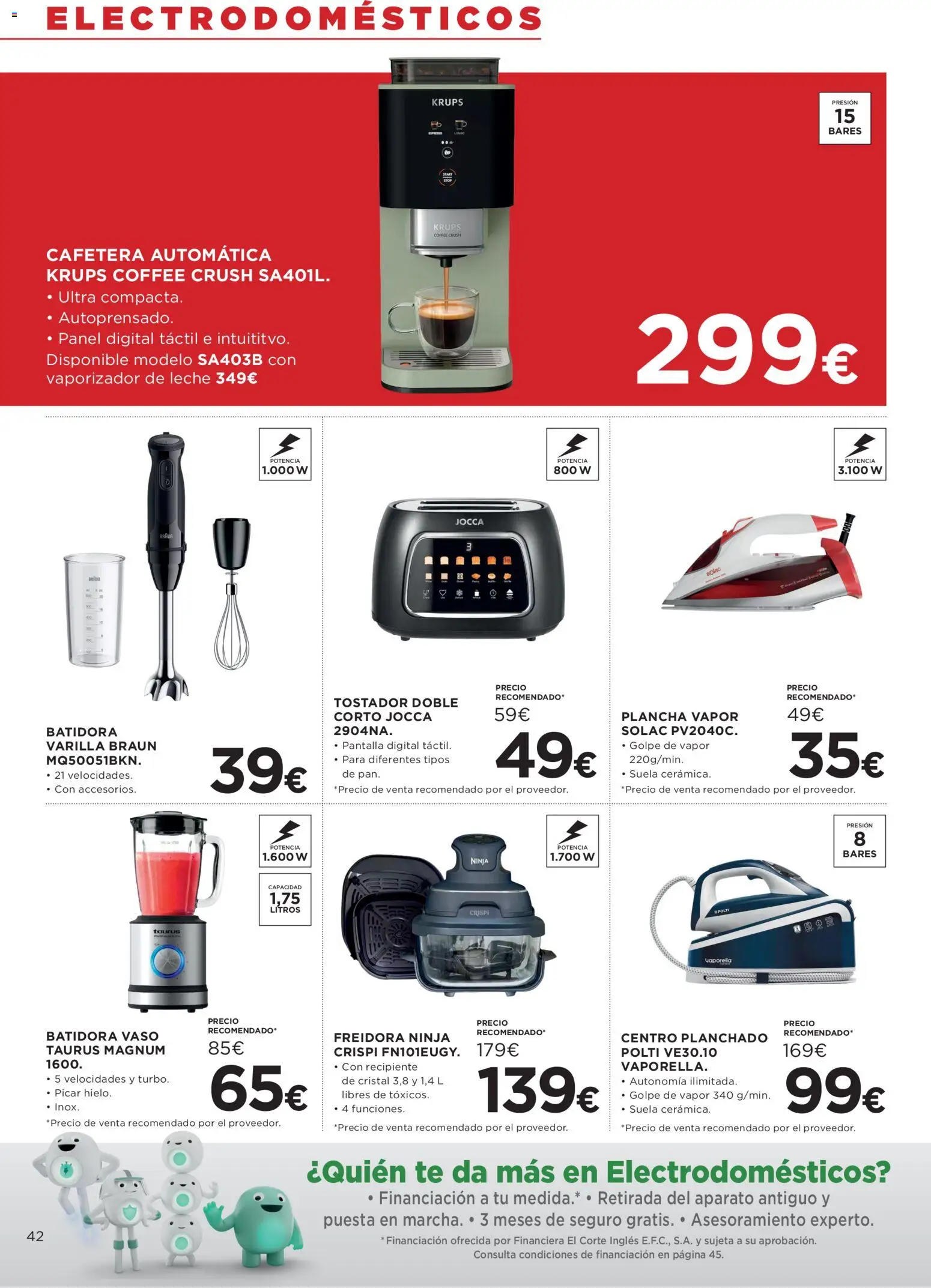 Hipercor catálogo │ válido desde el 06.05.2026 | Página: 42 | Productos: Cafetera, Plancha, Batidora, Tostador