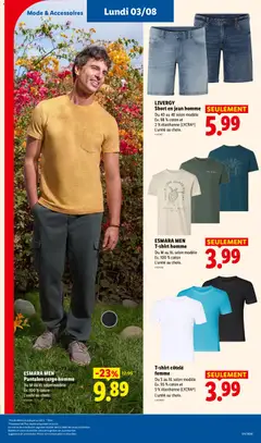 LIDL - Prévisualisation de T-shirt homme, Du M au XL selon modèle. Ex. 100 % coton. L'unité au choix. valide à partir de 30/07/2026 | Page: 51