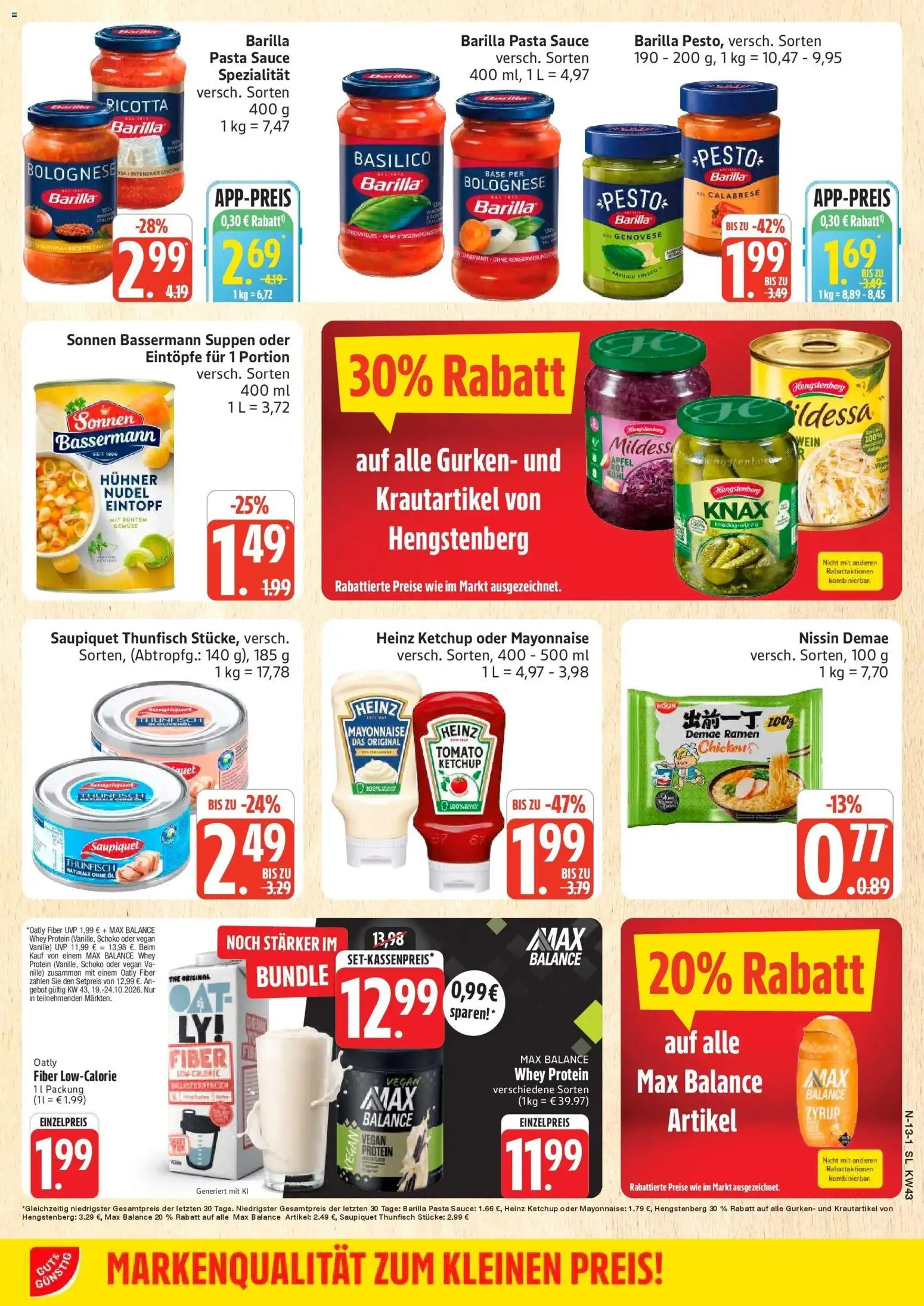 Edeka Prospekt Schleswig (ab 19.10.2026) » Angebote Online | Seite: 13 | Produkte: Heinz ketchup, Vanille, Oatly, Wein