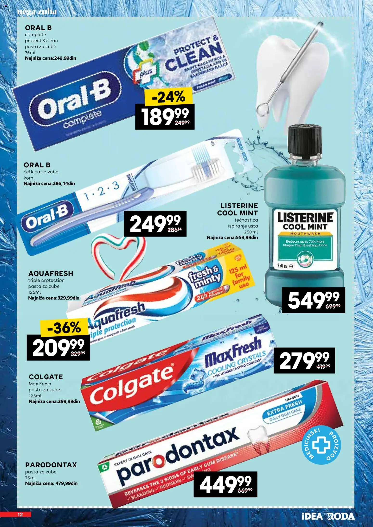 Mercator katalog - važi od 11.06.2026 | Strana: 12 | Proizvode: Colgate, Parodontax, Pasta za zube, Četkica za zube