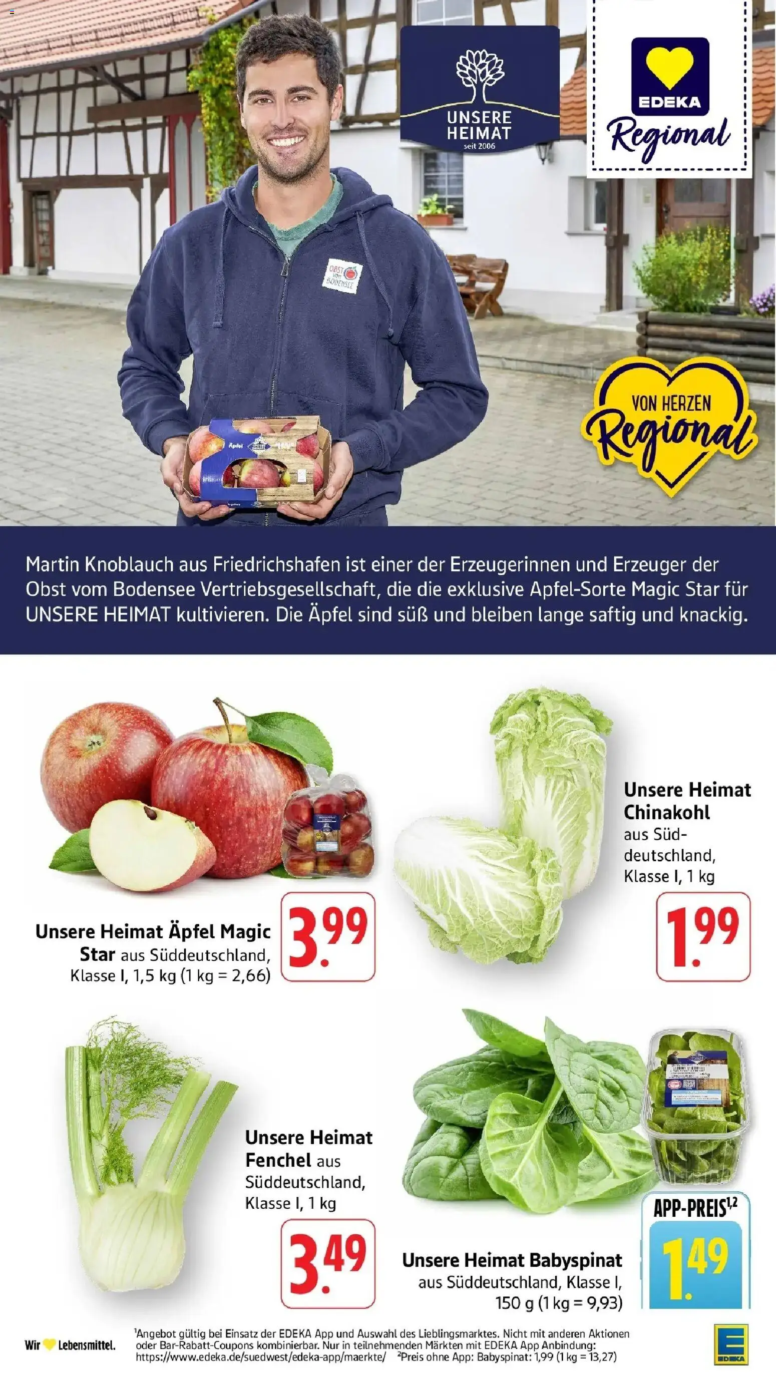 Edeka prospekt Möglingen – gültig ab 22.06.2026 | Seite: 5 | Produkte: Äpfel, Obst, Knoblauch, Chinakohl