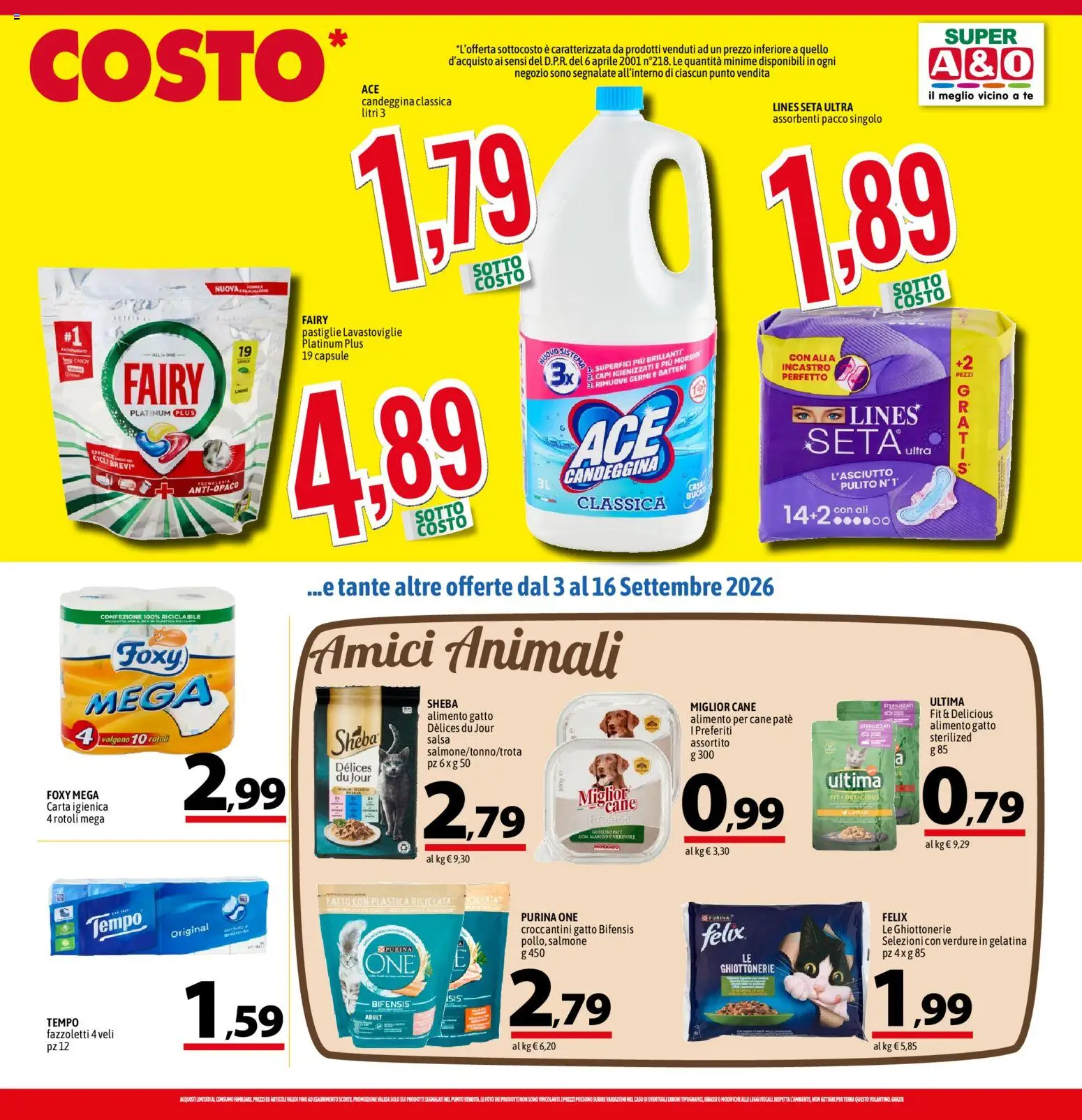 Volantino A&O del 03/09/2026 | Pagina: 3 | Prodotti: Paté, Salmone, Manzo, Candeggina