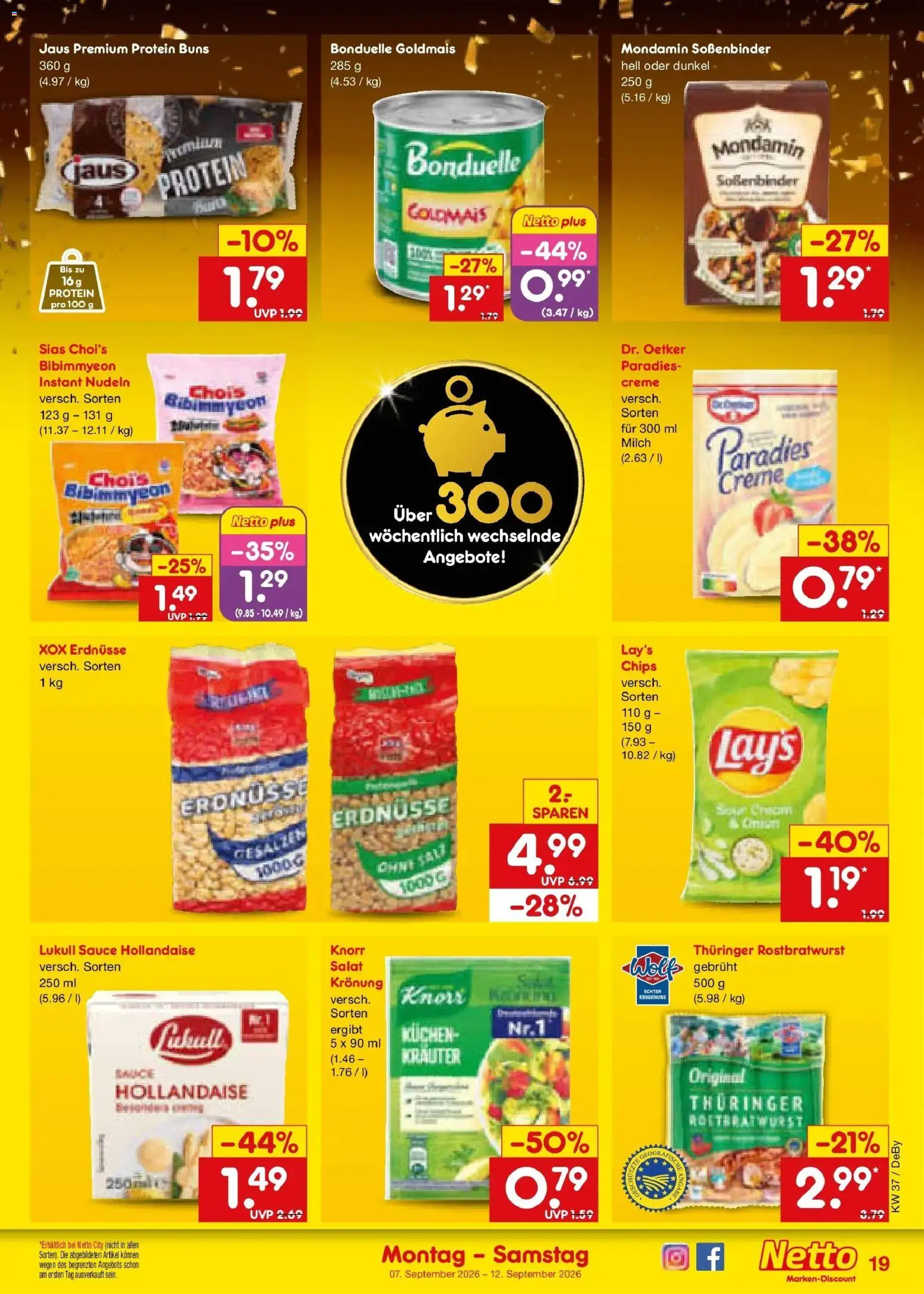 Netto Marken-Discount Prospekt Buttenwiesen – gültig ab 07.09.2026 | Seite: 27 | Produkte: Milch, Nudeln, Kuchen, Chips