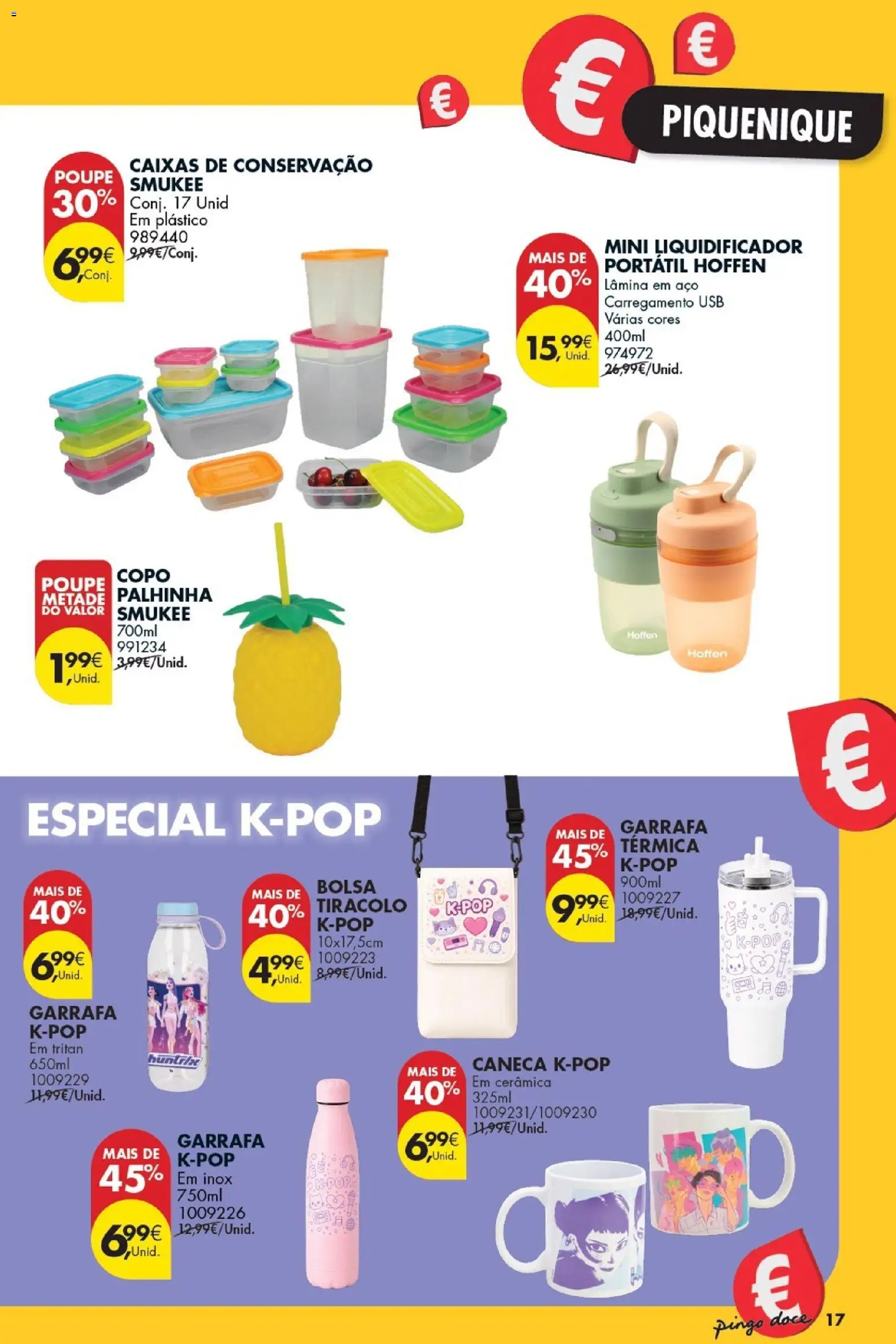 Pingo Doce Bazar Grandes Oportunidades │ válido de 21/07/2026 | Página: 17 | Produtos: Bolsa, USB, Caneca, Liquidificador