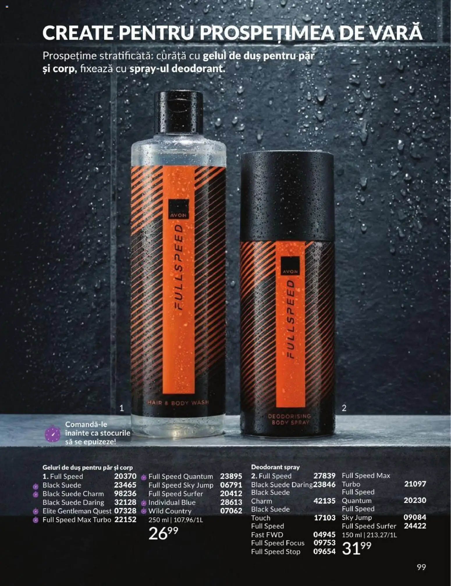 Noul catalog Avon – valabil de la 01.08.2026 | Pagină: 99 | Produse: Body, Duș, Deodorant