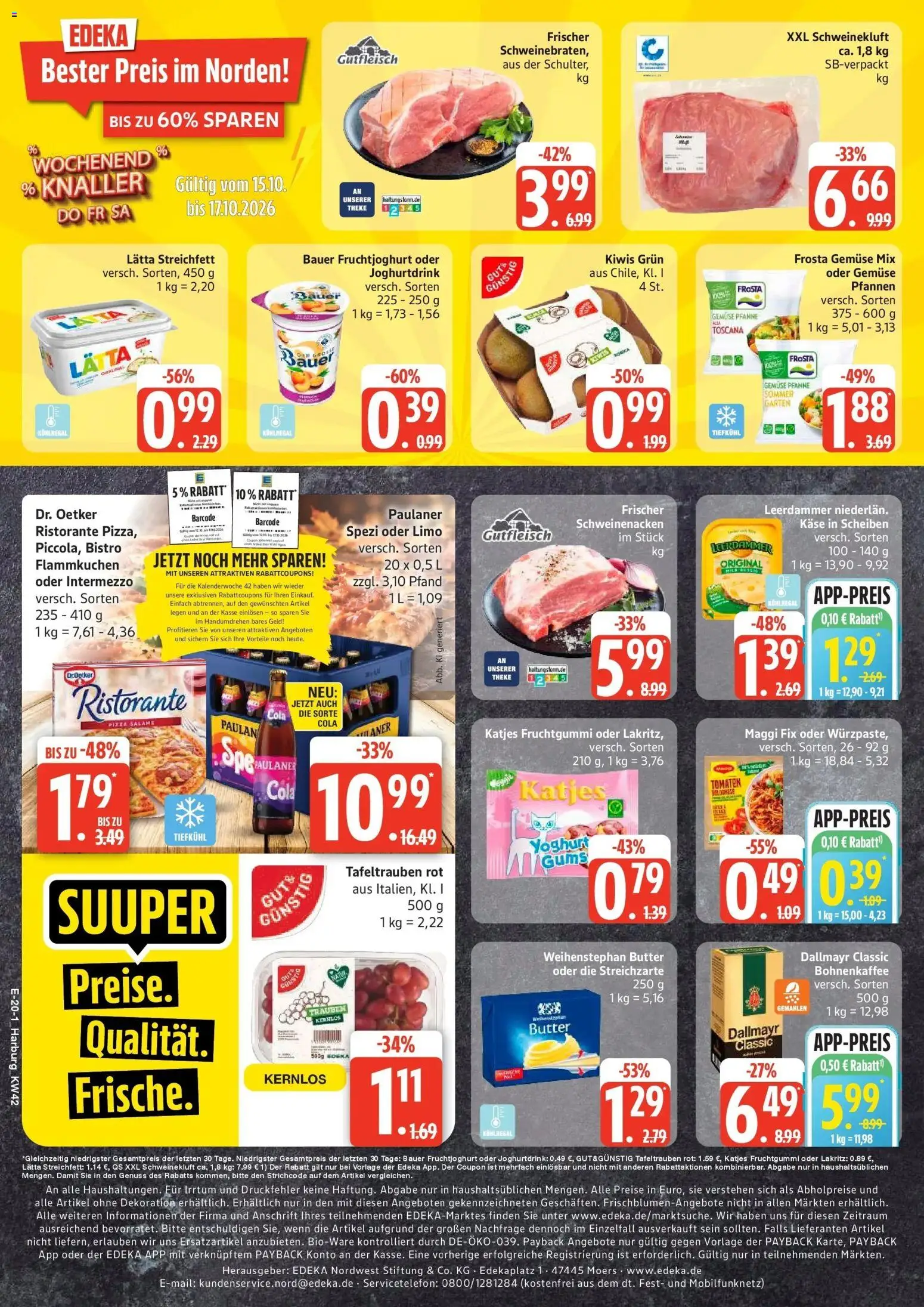 Edeka Prospekt Hamburg (ab 12.10.2026) » Angebote Online | Seite: 30 | Produkte: Trauben, Katjes, Leerdammer, Frosta