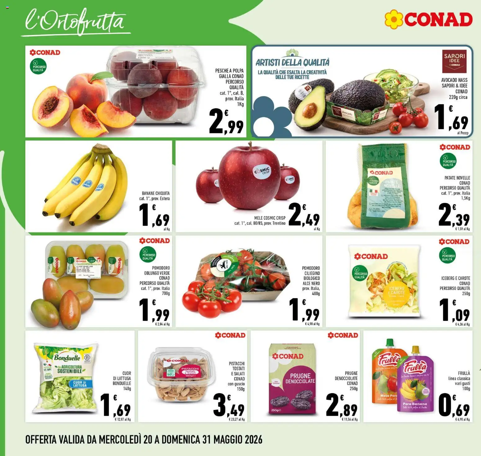 Volantino Conad del 20.05.2026 | Pagina: 2 | Prodotti: Mele, Avocado, Patate, Pera