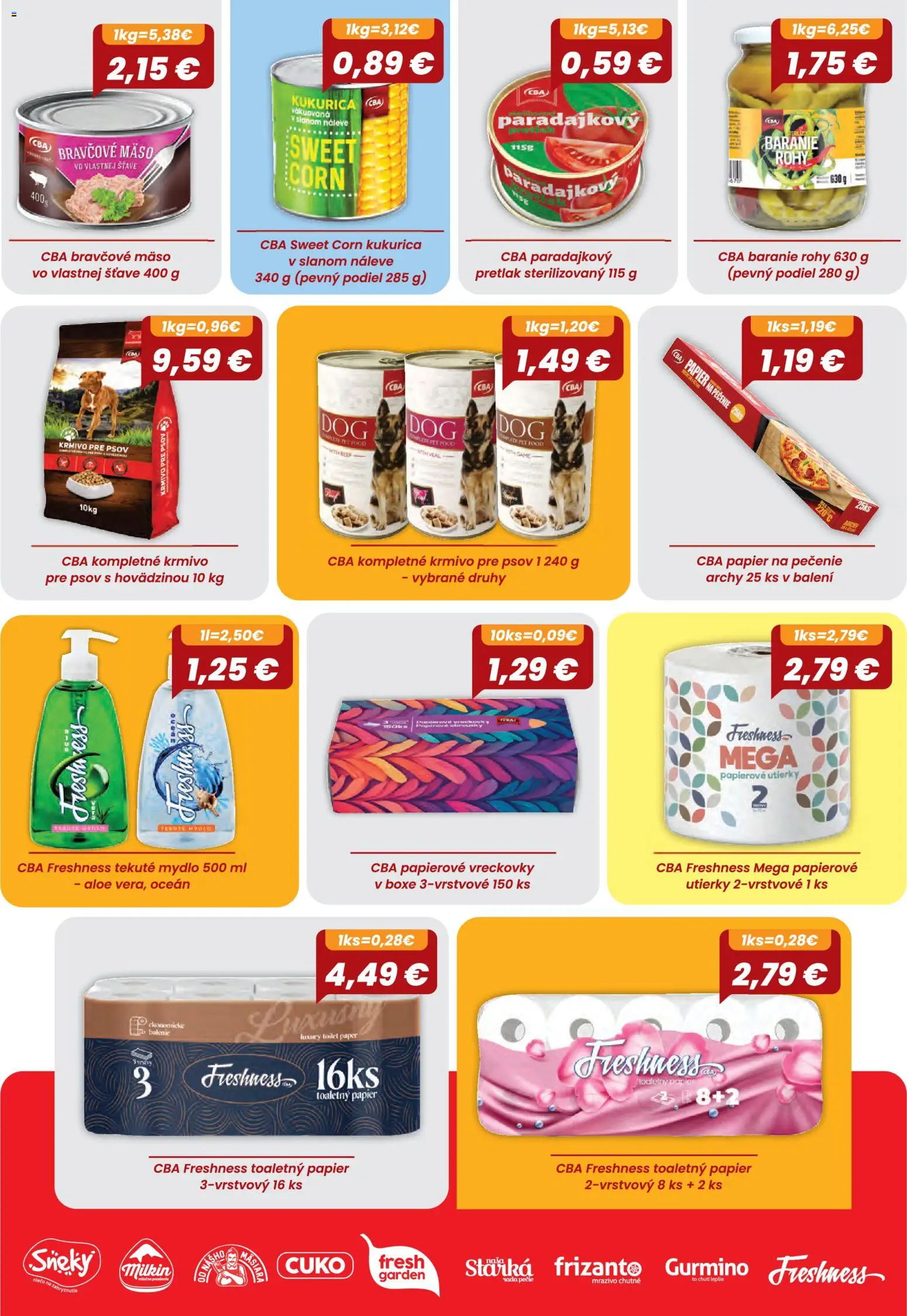 Nové CBA Verex akcie – leták je platný od 06.08.2026 | Strana: 31 | Produkty: Toaletný papier, Mydlo, Bravčové mäso, Kukurica