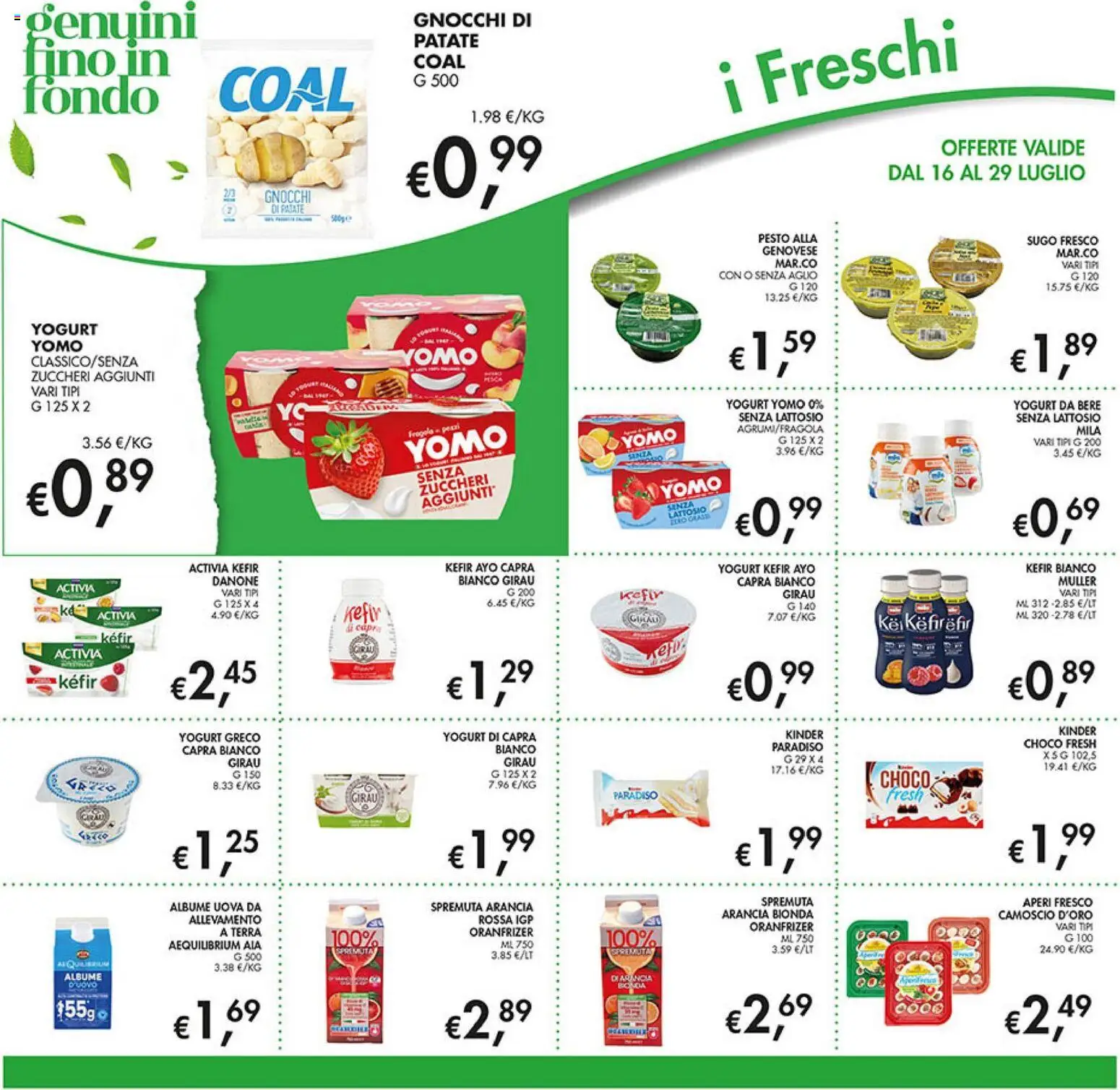 Volantino Coal del 16/07/2026 | Pagina: 12 | Prodotti: Patate, Aglio, Arancia, Gnocchi