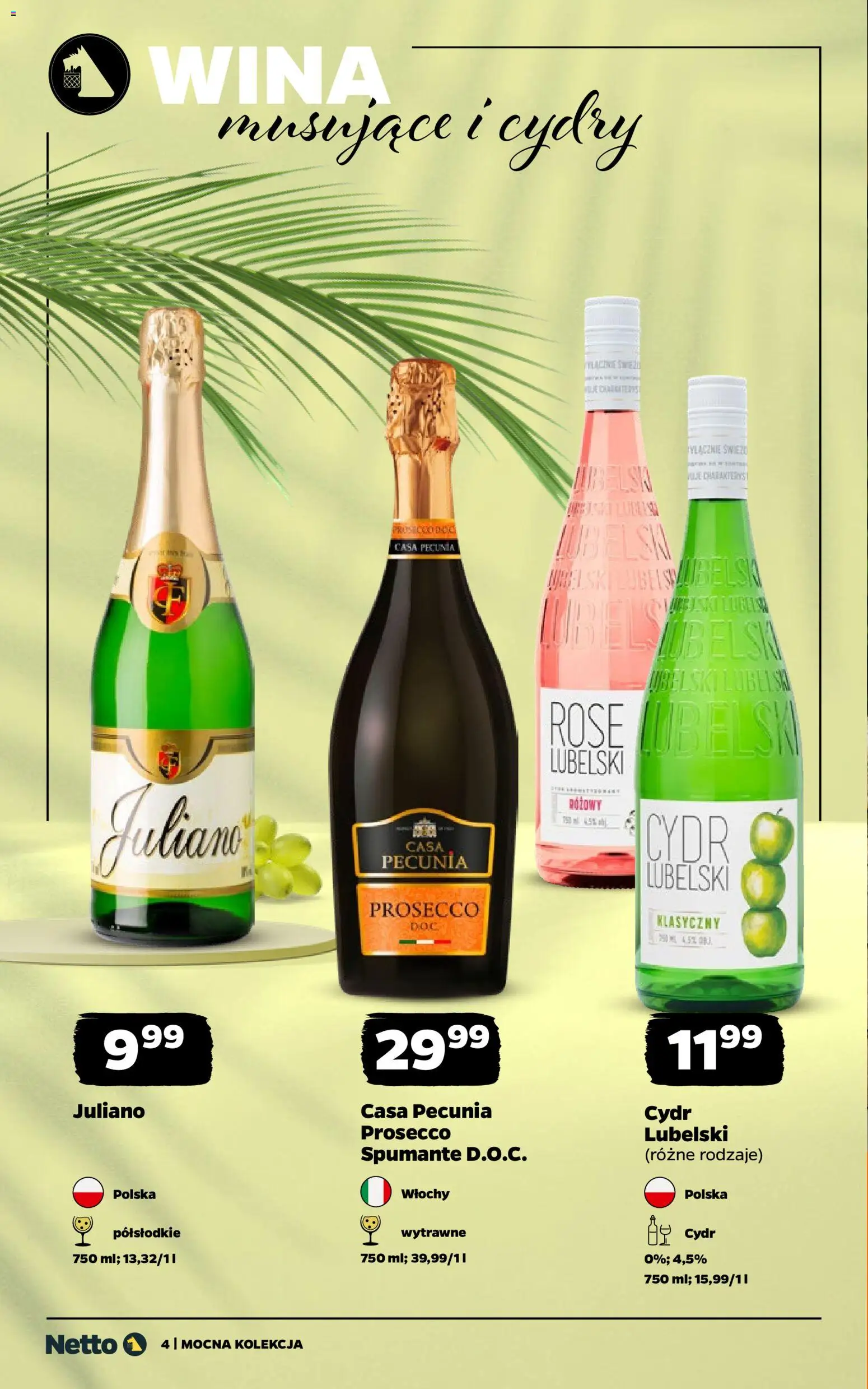 Netto gazetka - Wina od 03.08.2026 | Strona: 4 | Produkty: Cydr, Prosecco