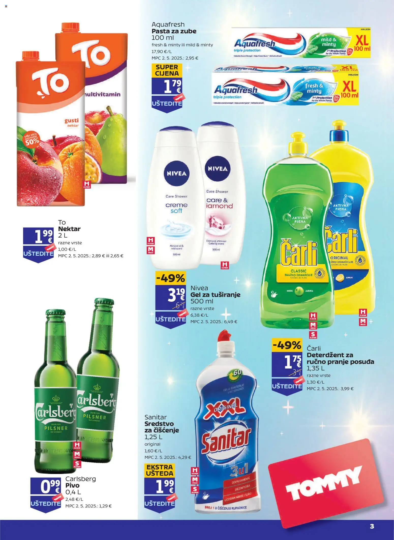 Tommy katalog | vrijedi od 18.06.2026 | Stranica: 3 | Proizvodi: Gel za tuširanje, Pasta za zube, Deterdžent, Nivea