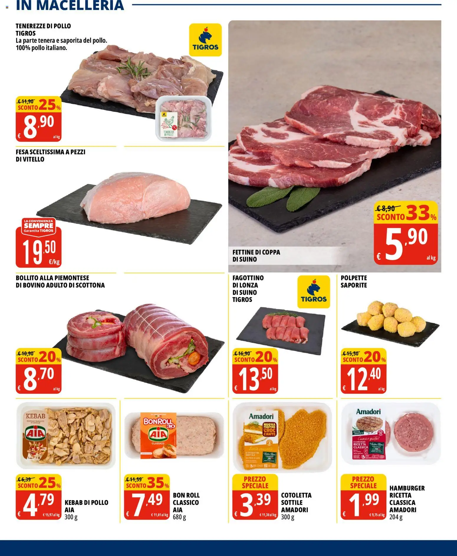 Volantino Tigros del 01/10/2026 | Pagina: 9 | Prodotti: Bovino, Pollo, Suino, Vitello