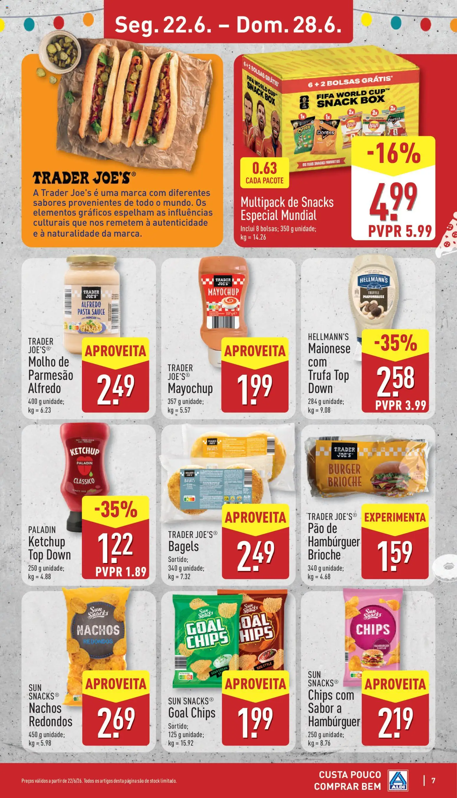 Aldi folheto │ válido de 22.06.2026 | Página: 7 | Produtos: Top, Hambúrguer, Maionese, Ketchup