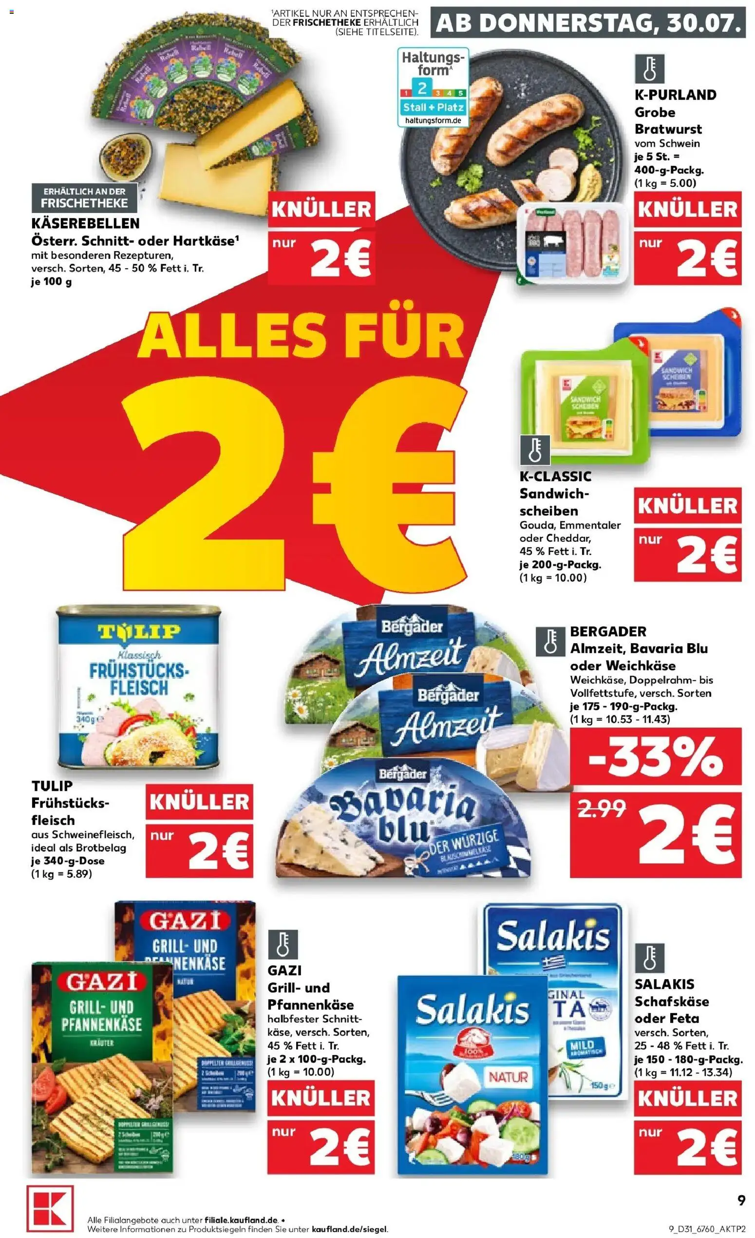 Kaufland Prospekt Naila – gültig ab 30.07.2026 | Seite: 9 | Produkte: Grill, Salakis, Fleisch, Schafskase