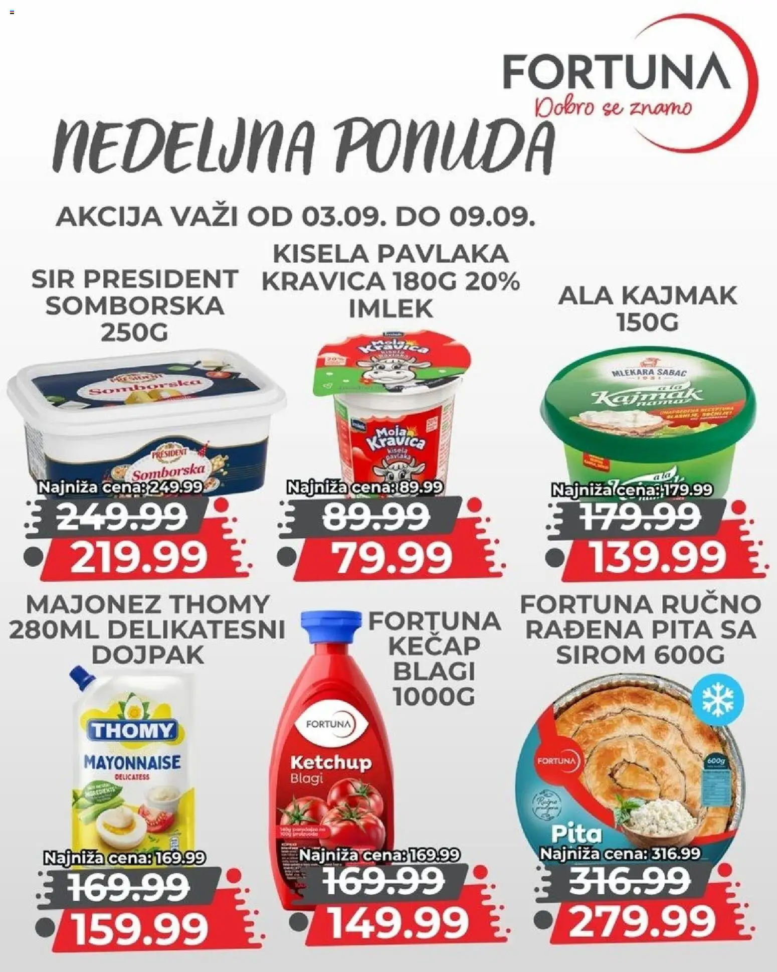 Fortuna Market katalog - važi od 03.09.2026 | Strana: 5 | Proizvode: Moja kravica, Pita, Pavlaka, Kajmak