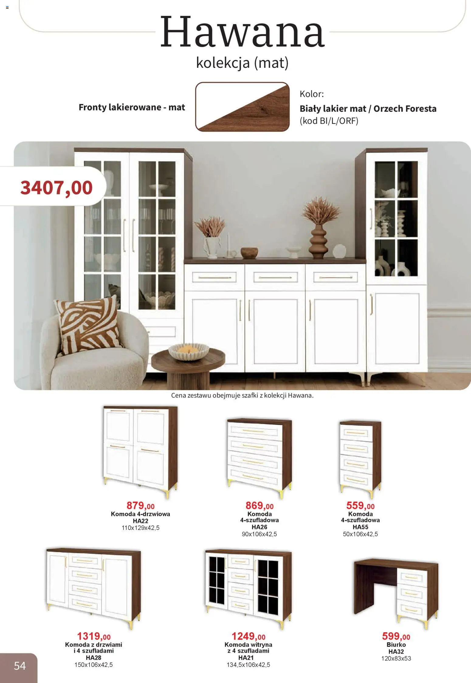 Bodzio Katalog od 01.04.2026 | Strona: 54 | Produkty: Komoda, Biurko, Witryna