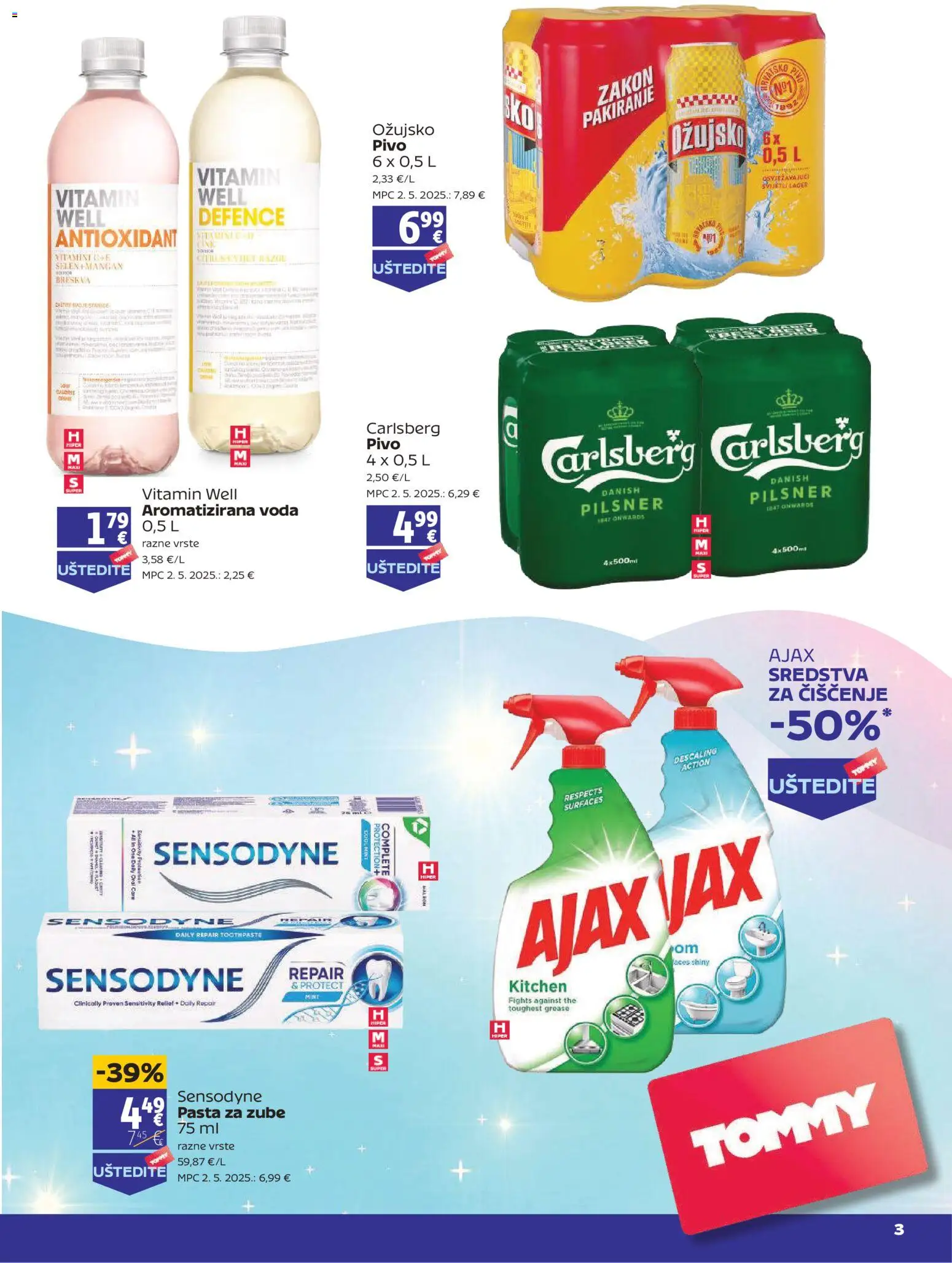 Tommy katalog | vrijedi od 10.09.2026 | Stranica: 2 | Proizvodi: Pivo, Pasta za zube, Voda, Sensodyne