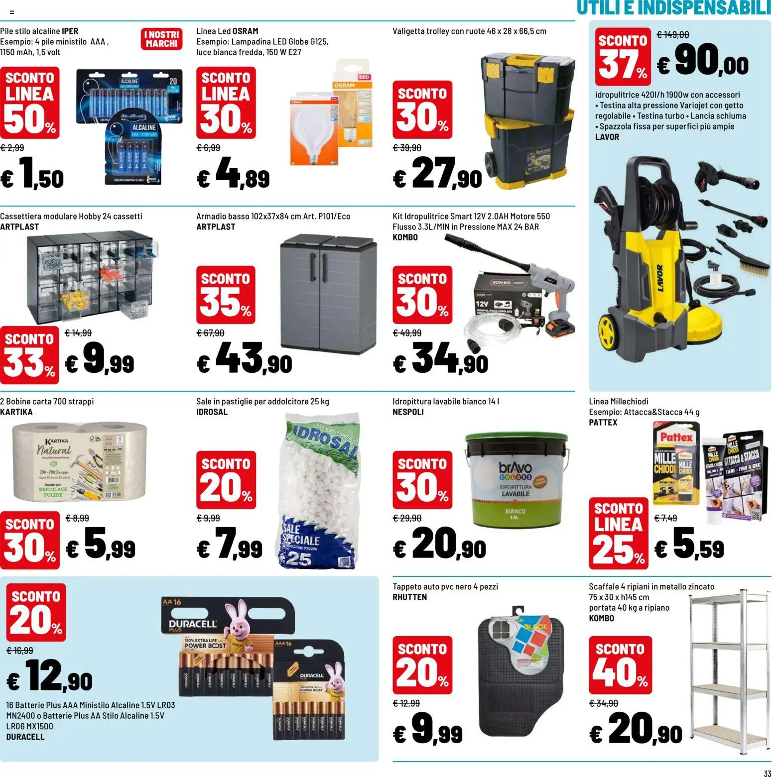 Volantino Iper del 30/07/2026 | Pagina: 33 | Prodotti: Spazzola, Pile, Scaffale, Valigetta