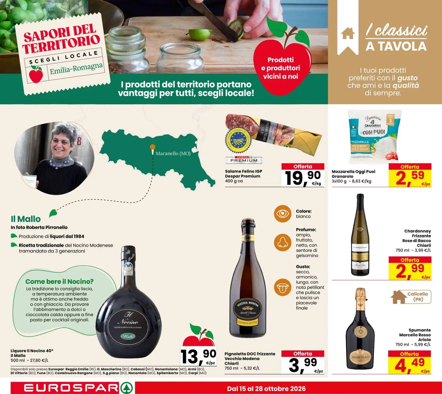 Volantino Eurospar del 15/10/2026 | Pagina: 12 | Prodotti: Cioccolata calda, Spumante, Liquore, Profumo