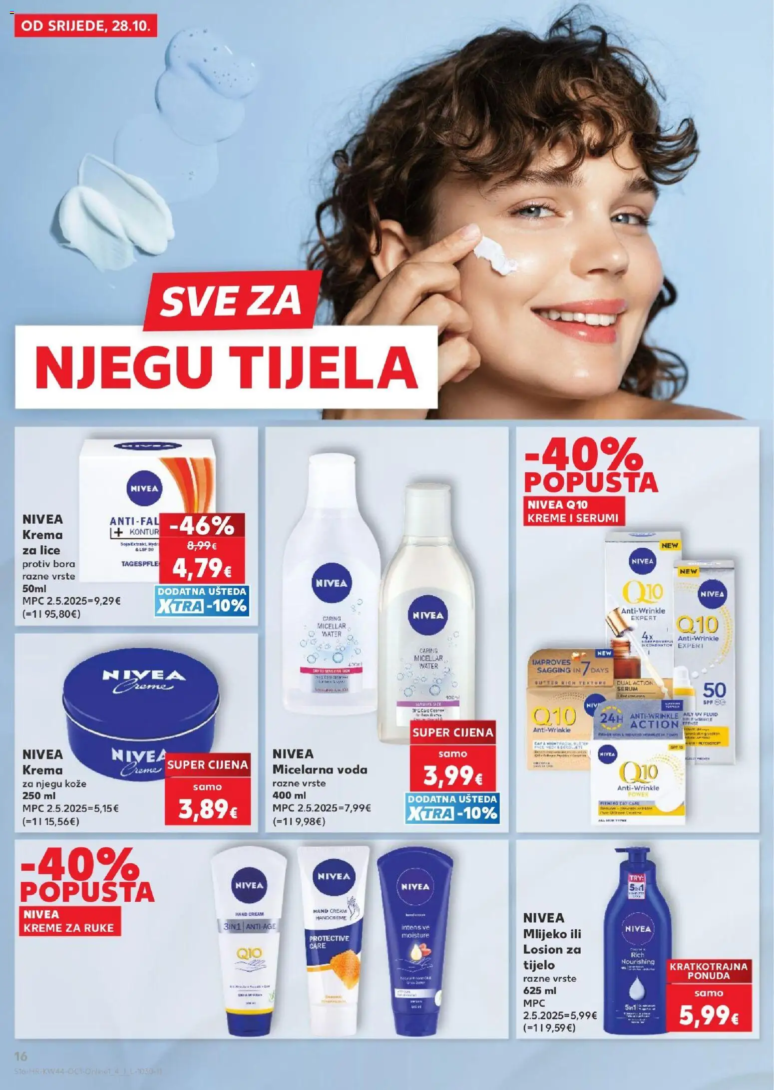 Kaufland katalog | vrijedi od 28.10.2026 | Stranica: 16 | Proizvodi: Mlijeko, Krema, Nivea, Losion za tijelo