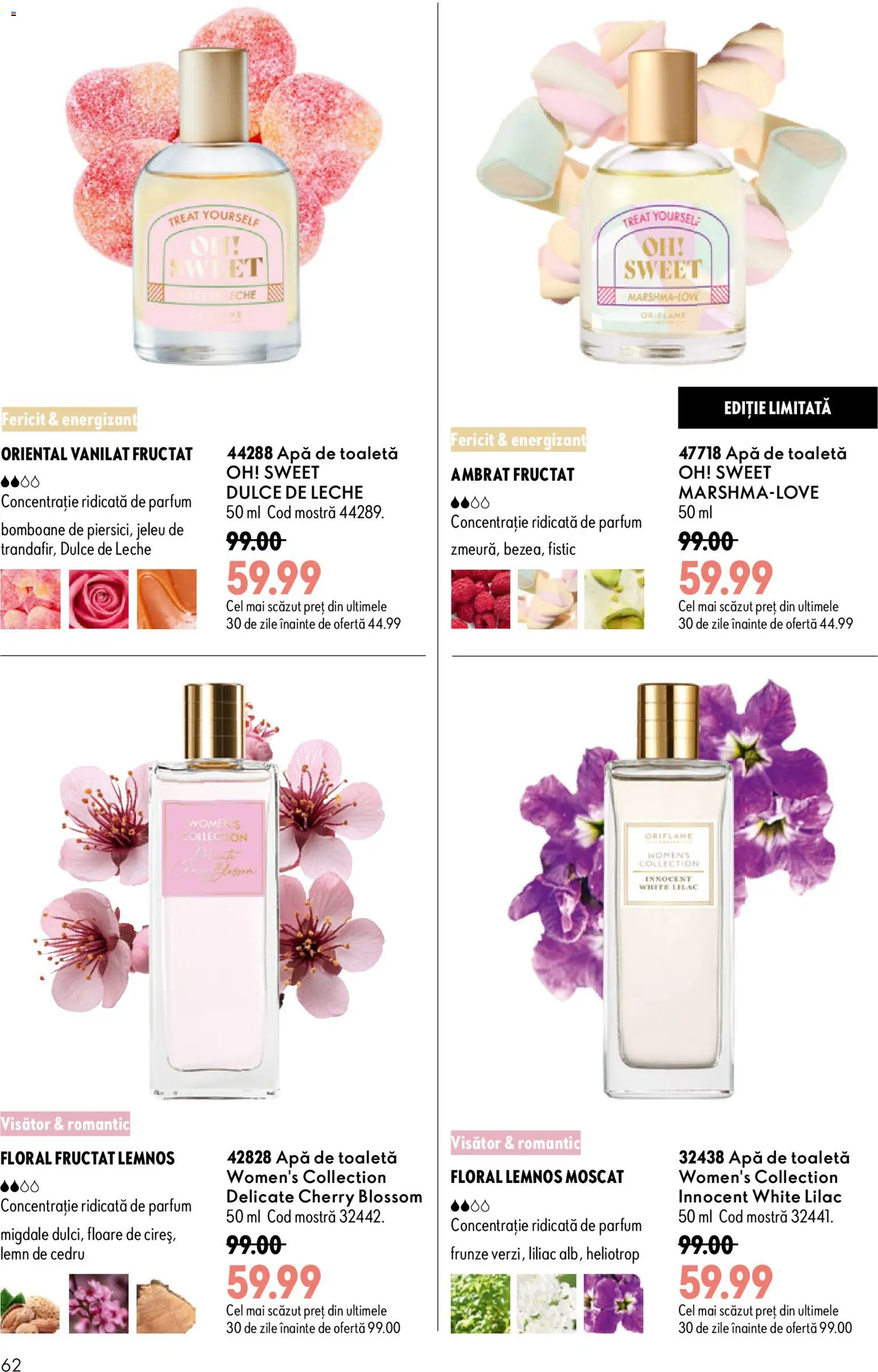 Noul catalog Oriflame – valabil de la 29.07.2026 | Pagină: 62 | Produse: Toaletă, Parfum, Fistic, Apă