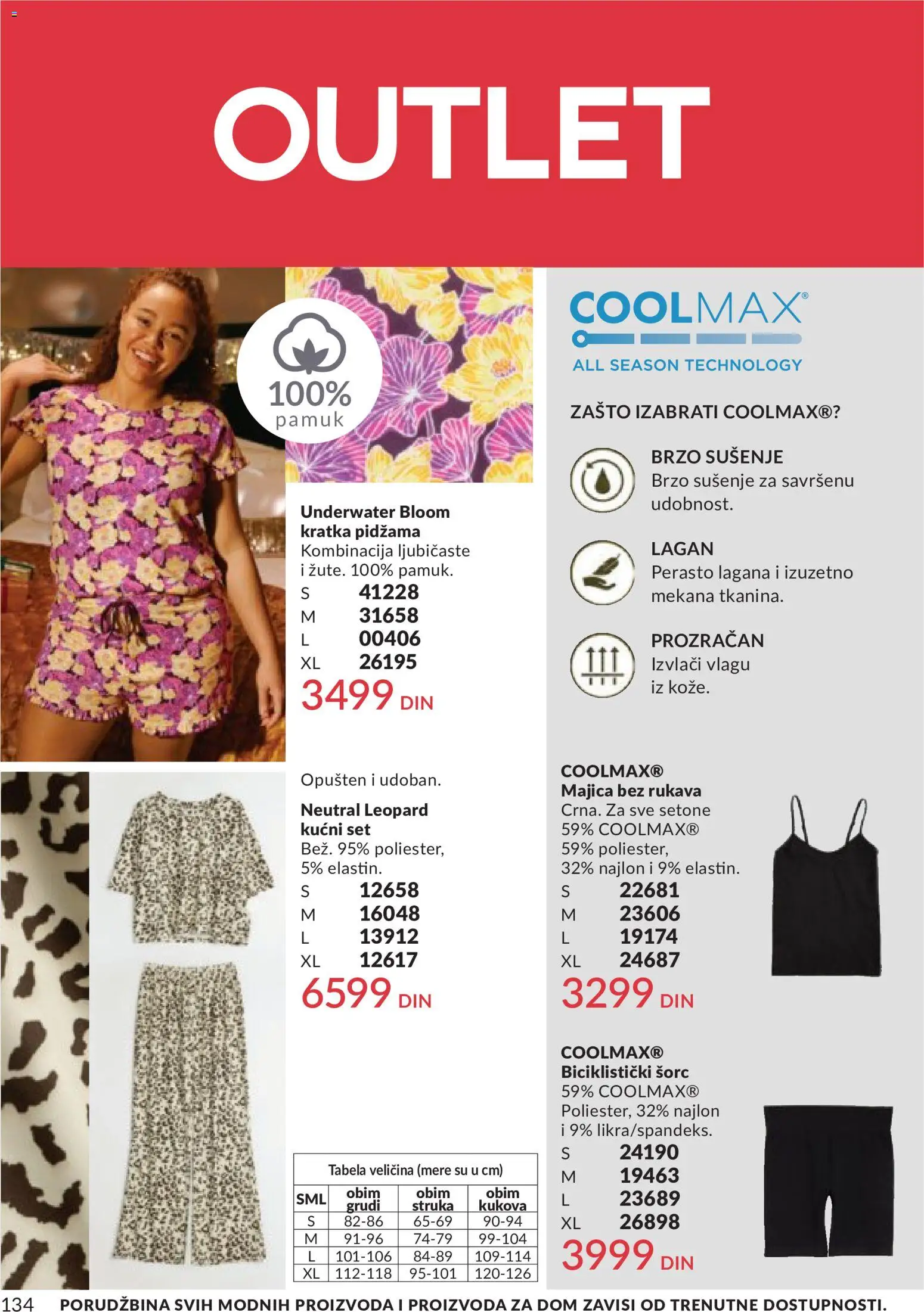 AVON katalog - važi od 01.05.2026 | Strana: 134 | Proizvode: Majica bez rukava, Šorc, Pidžama