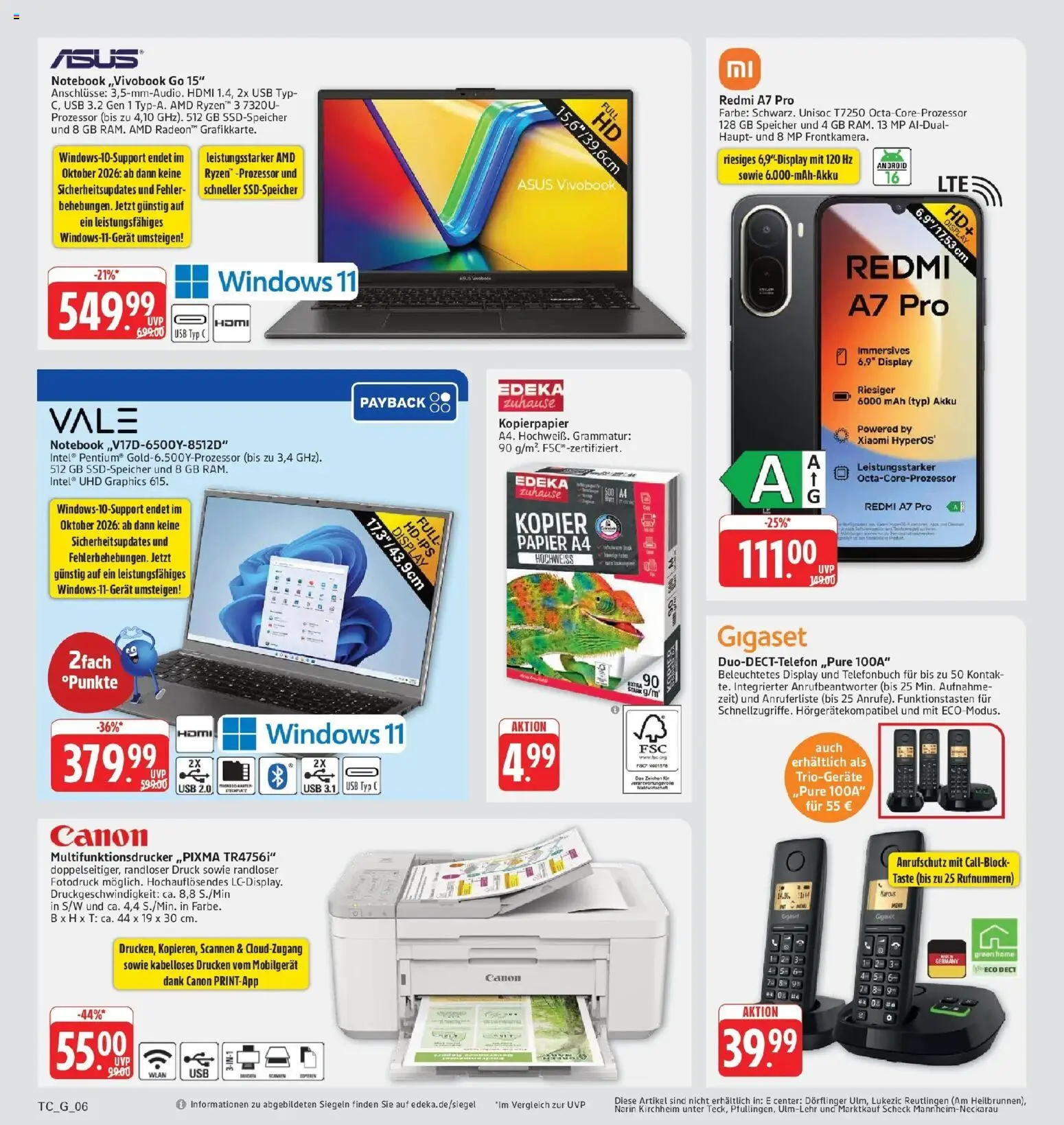 Edeka Prospekt Eislingen (ab 28.09.2026) » Angebote Online | Seite: 34 | Produkte: Xiaomi, USB, Notebook