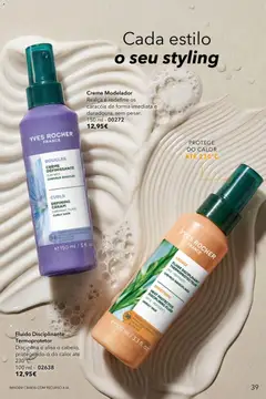 Pré-visualização Creme Modelador, Realça e redefine os caracóis de forma imediata e duradoura, sem pesar. 150 ml - 00272 válido de 12.05.2026 | Página: 39