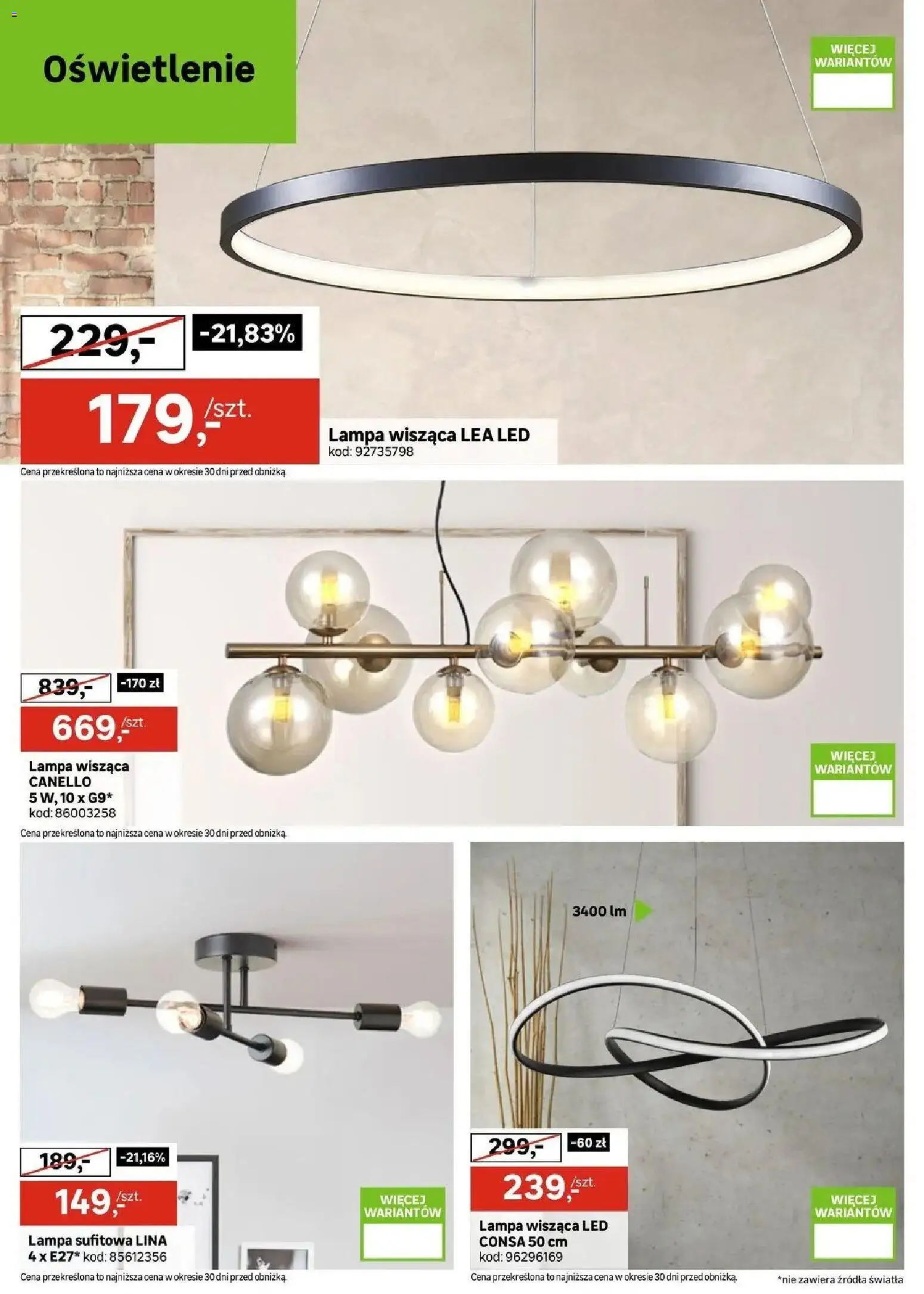 Leroy Merlin gazetka od 21.10.2026 | Strona: 20 | Produkty: Oświetlenie, Lampa, Lampa sufitowa