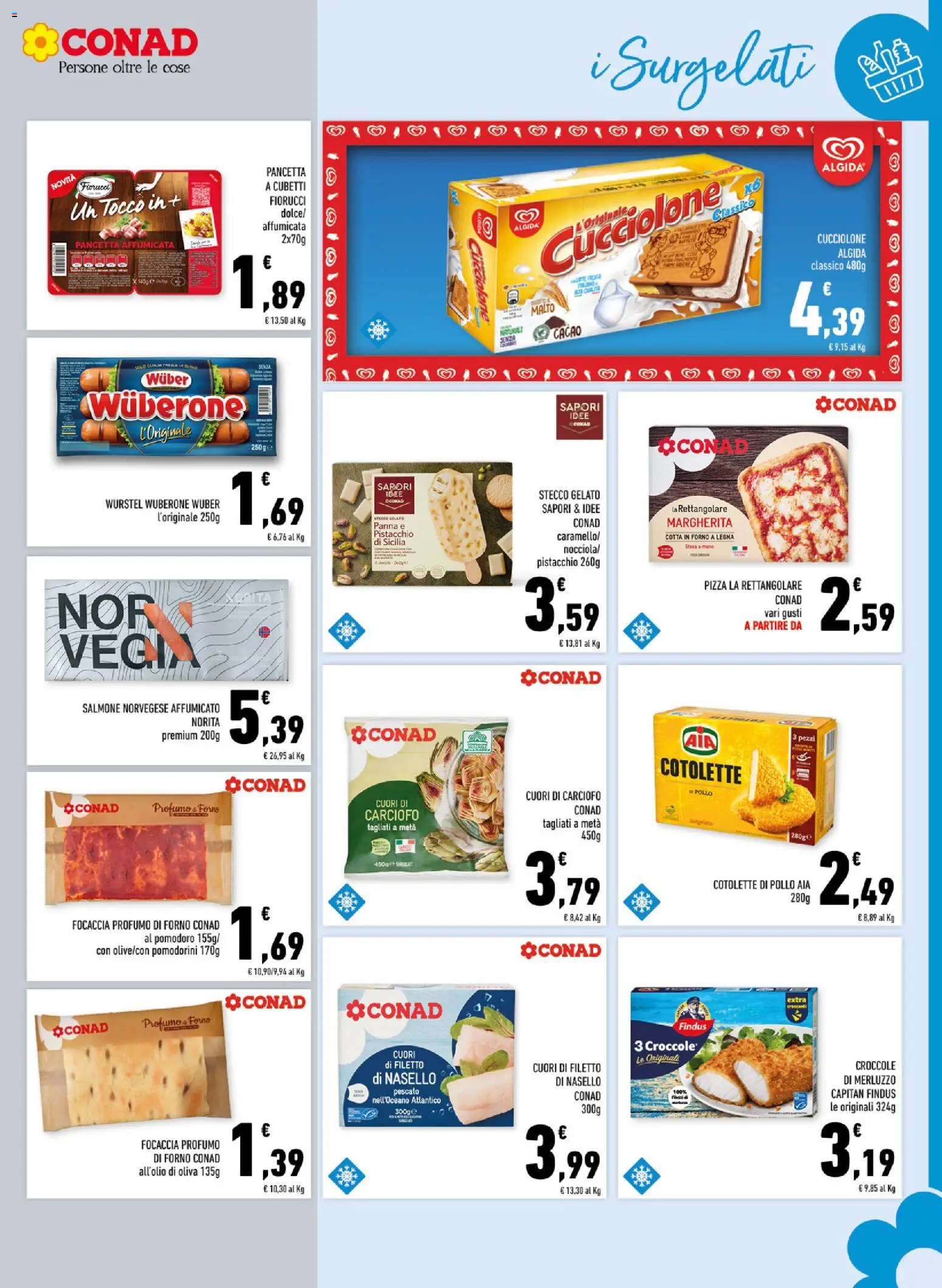 Volantino Conad del 20.05.2026 | Pagina: 11 | Prodotti: Merluzzo, Focaccia, Pancetta, Cacao