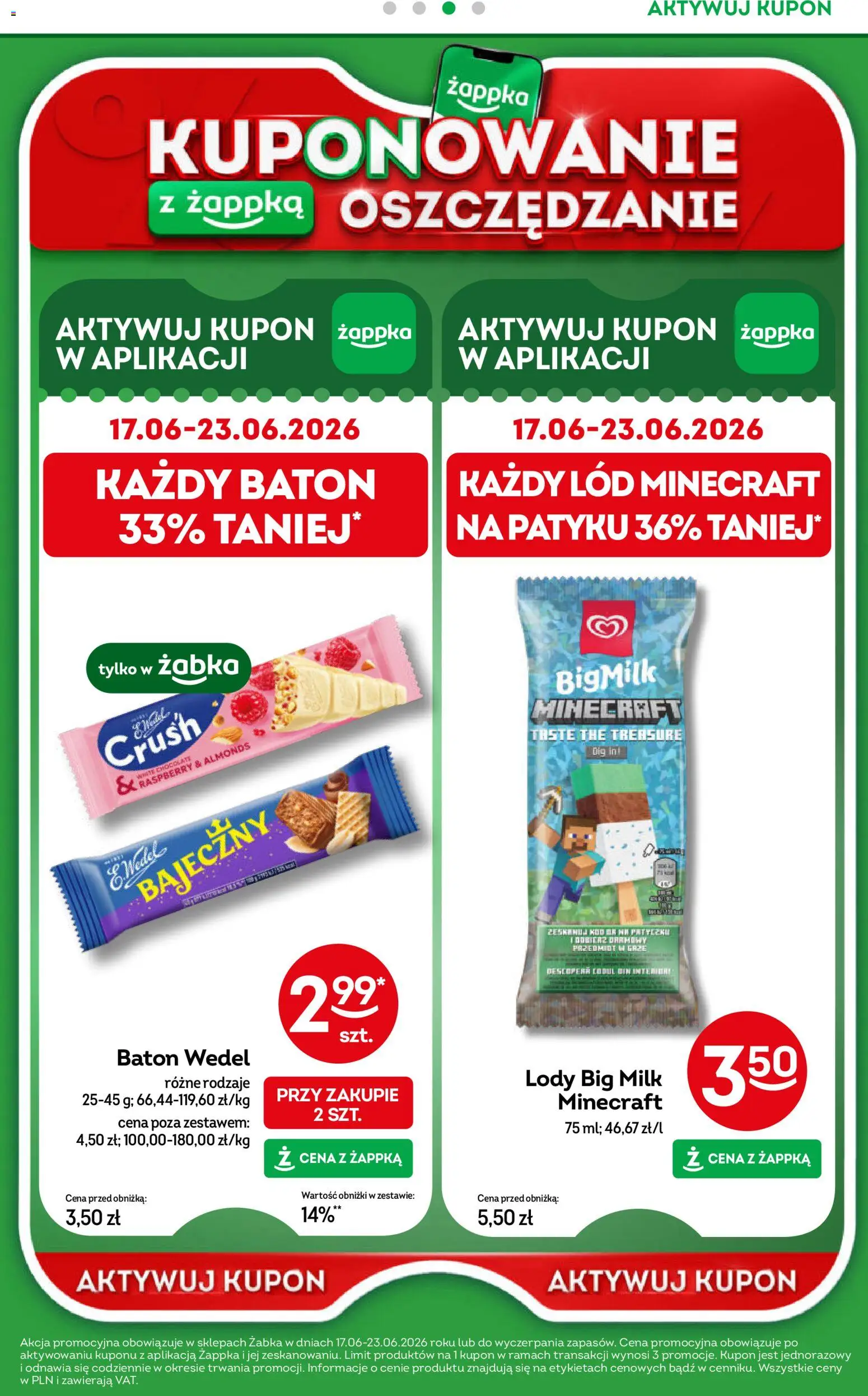 Żabka gazetka od 17.06.2026 | Strona: 60 | Produkty: Big Milk, Baton, Lody