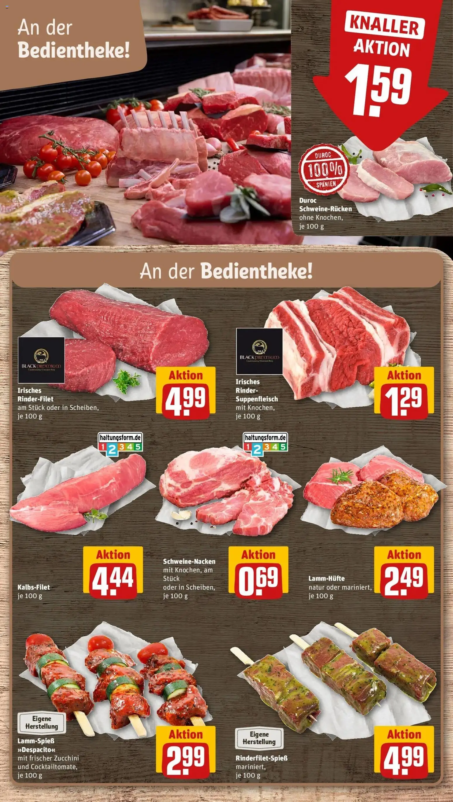 Rewe Prospekt Berlin / Niederschönhausen – gültig ab 05.07.2026 | Seite: 8 | Produkte: Rinderfilet, Schweinenacken, Schweinerucken, Zucchini