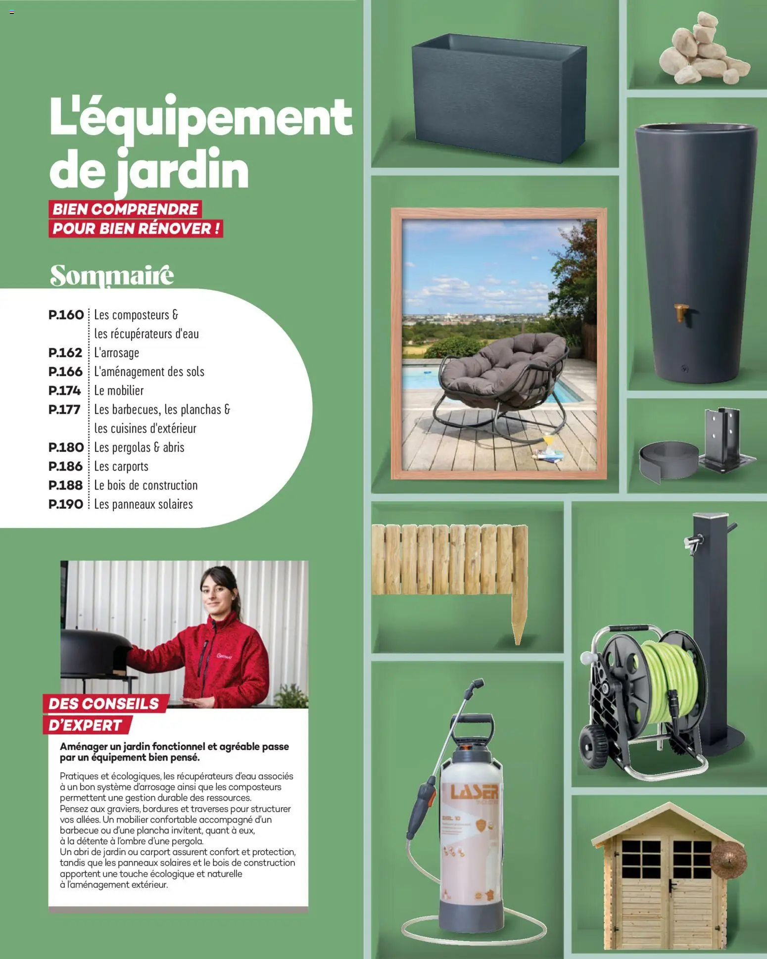 {H1} | Page: 159 | Produits: Plancha, Barbecue, Système d’arrosage, Abri de jardin