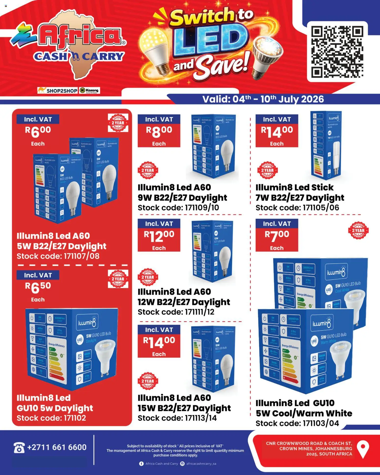 New Africa Cash & Carry catalogue – valid from 04/07/2026 | Page: 1 | Products: Switch, Stock
