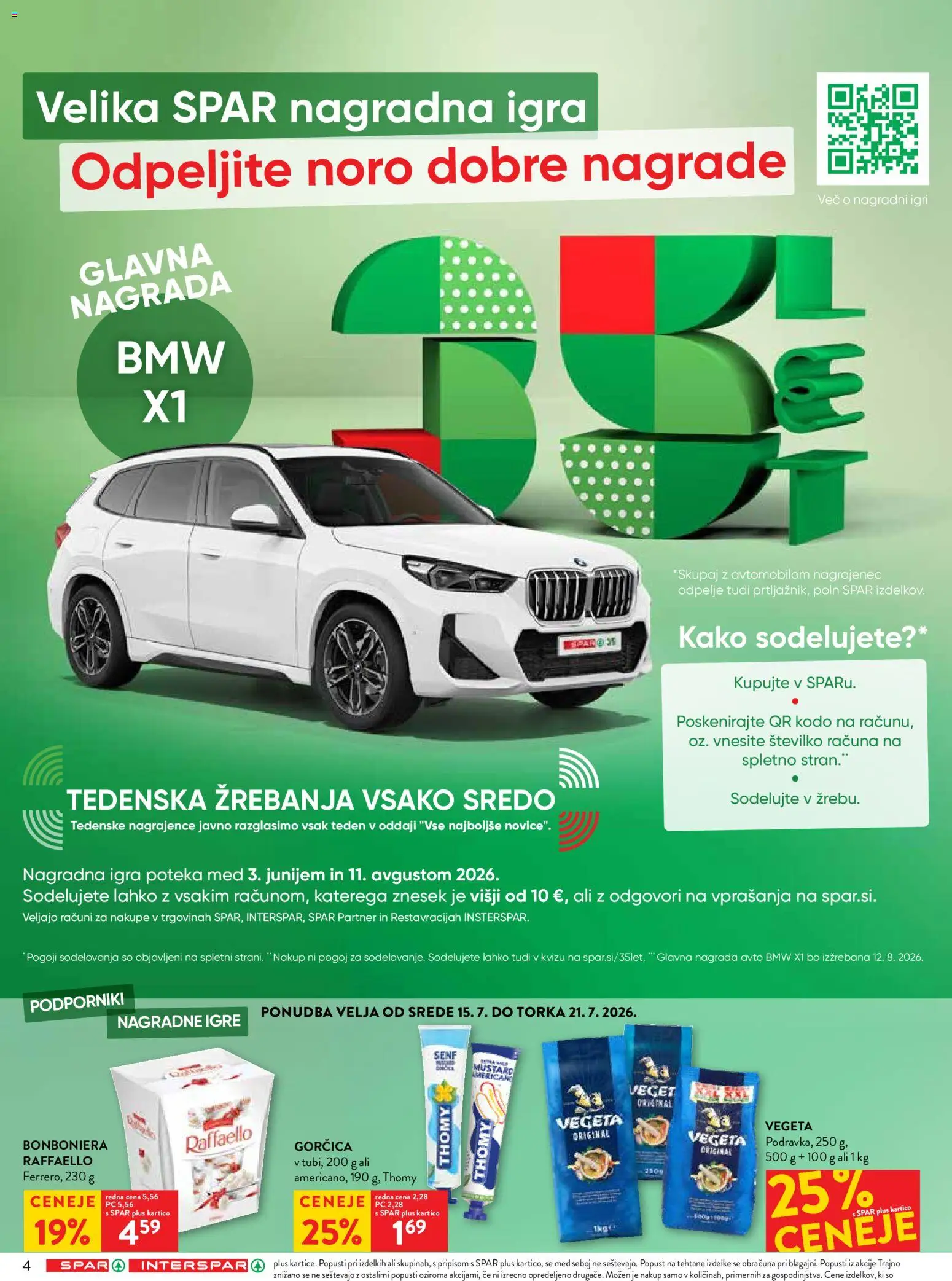 Novi Spar katalog ponudbe – veljaven od 16.07.2026 | Stran: 4 | Izdelki: Igra, Gorčica, Bonboniera