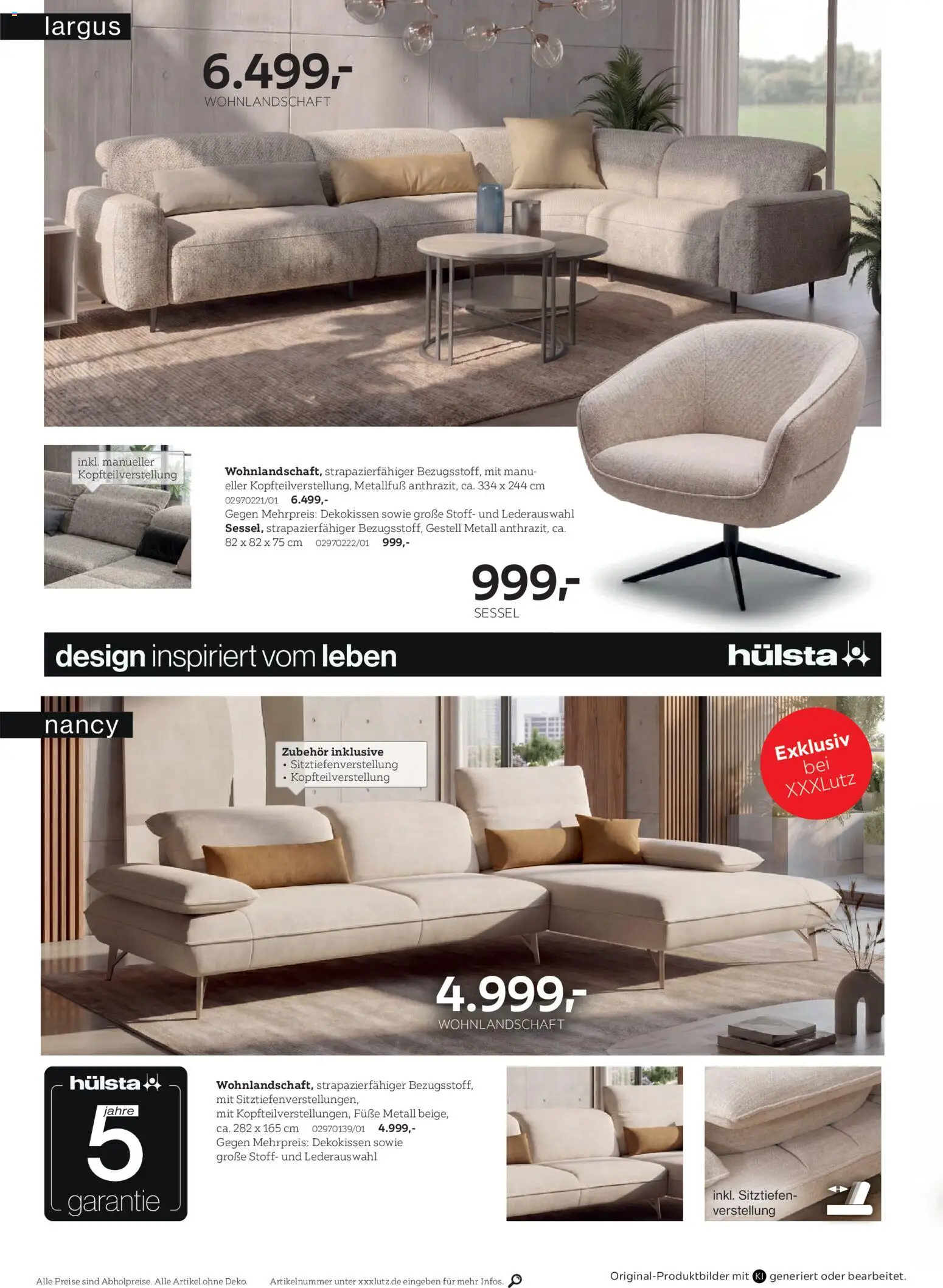 XXXLutz Hülsta Spezial – gültig ab 17.10.2026 | Seite: 6 | Produkte: Wohnlandschaft, Ledersofa