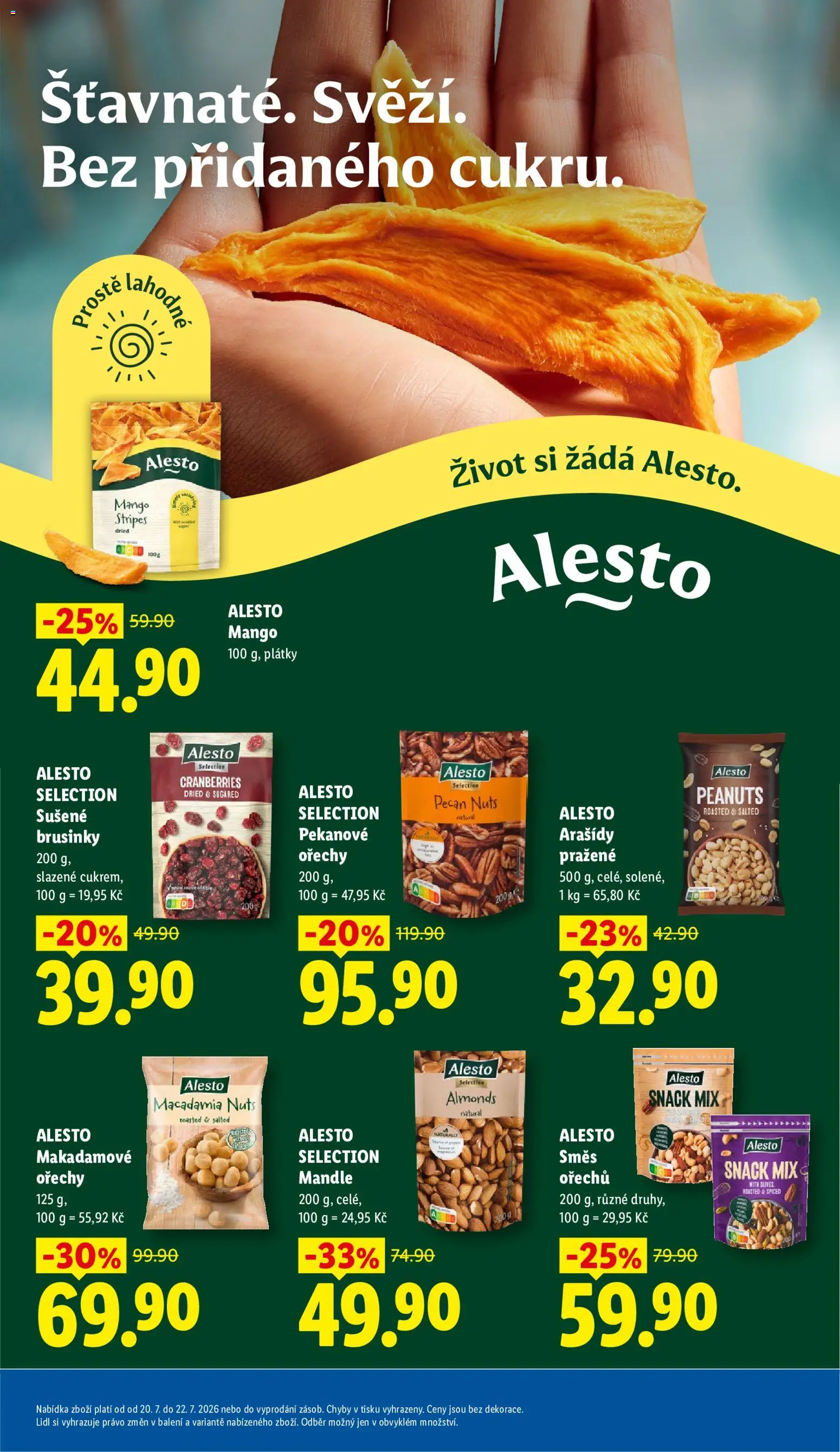 Lidl leták od 20.07.2026 | Strana: 29 | Produkty: Sušené brusinky, Arašídy, Směs ořechů, Makadamové ořechy