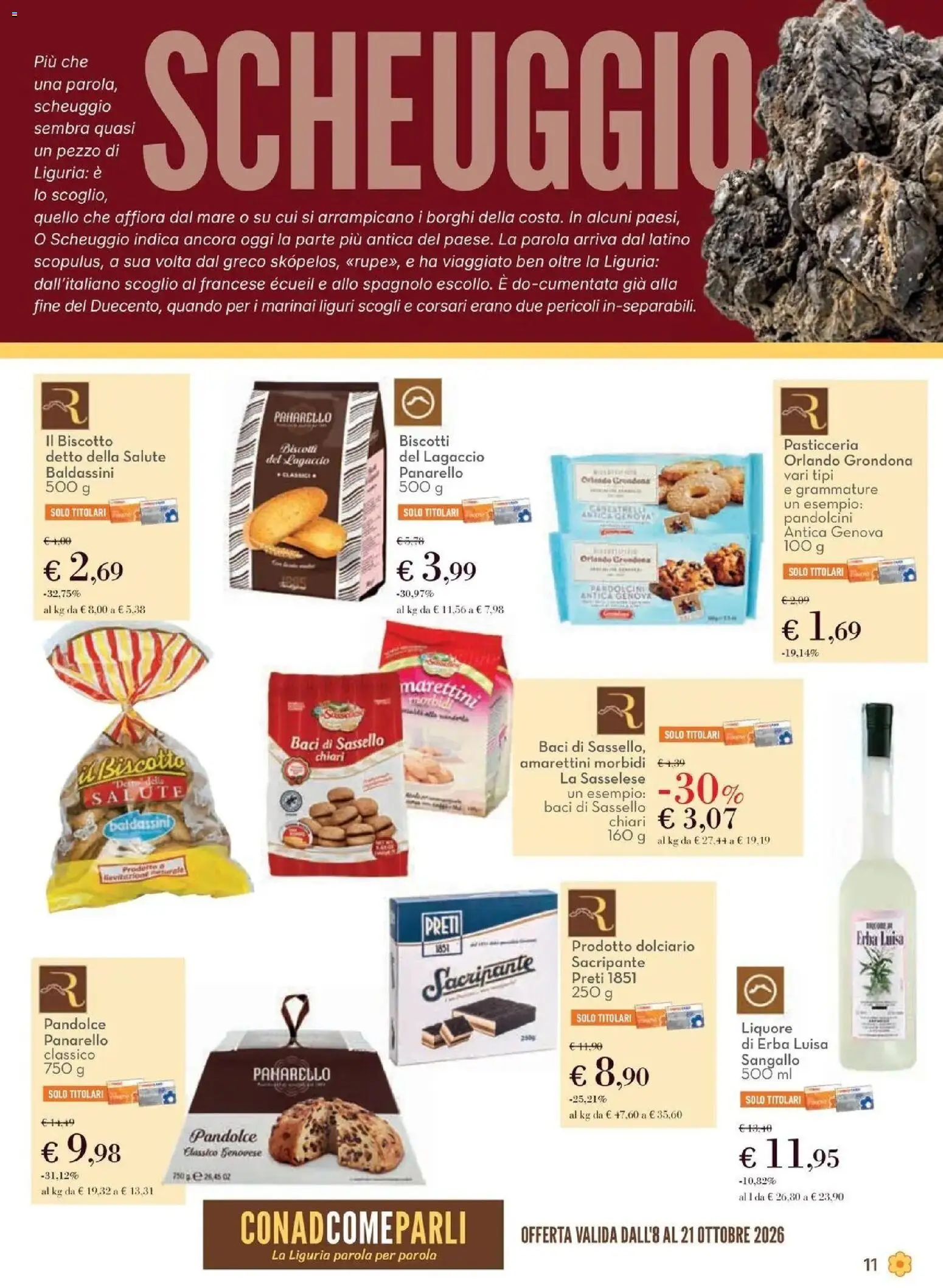 Anteprima volantino Conad dal 08/10/2026 prossima settimana | Pagina: 11 | Prodotti: Biscotti, Liquore