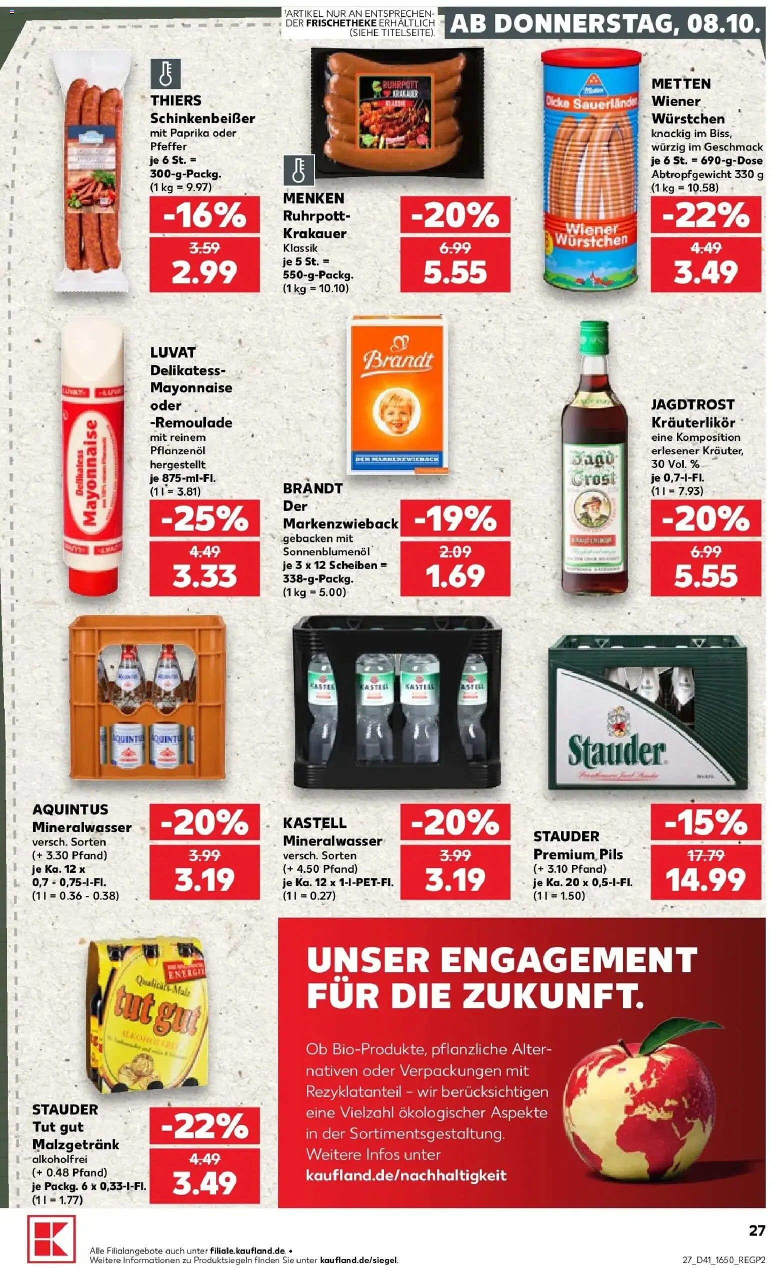 Prospekt Kaufland ab 08.10.2026 » Angebote Online zum Blättern | Seite: 35 | Produkte: Pils, Mineralwasser, Mayonnaise, Pfeffer