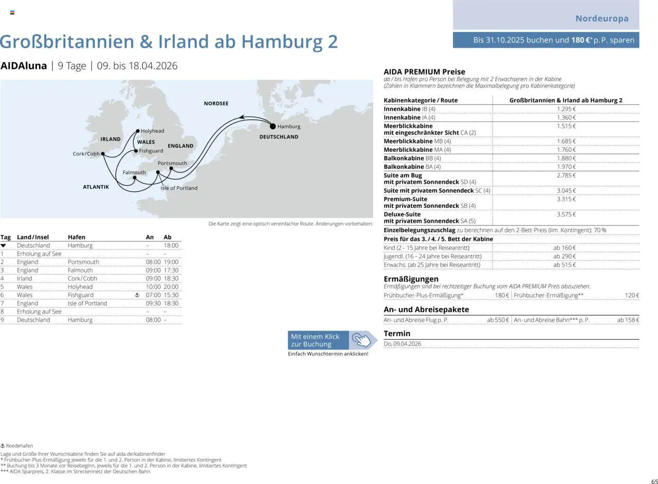 Aida Sommer 2026 – gültig ab 01.03.2026 | Seite: 65 | Produkte: Bett