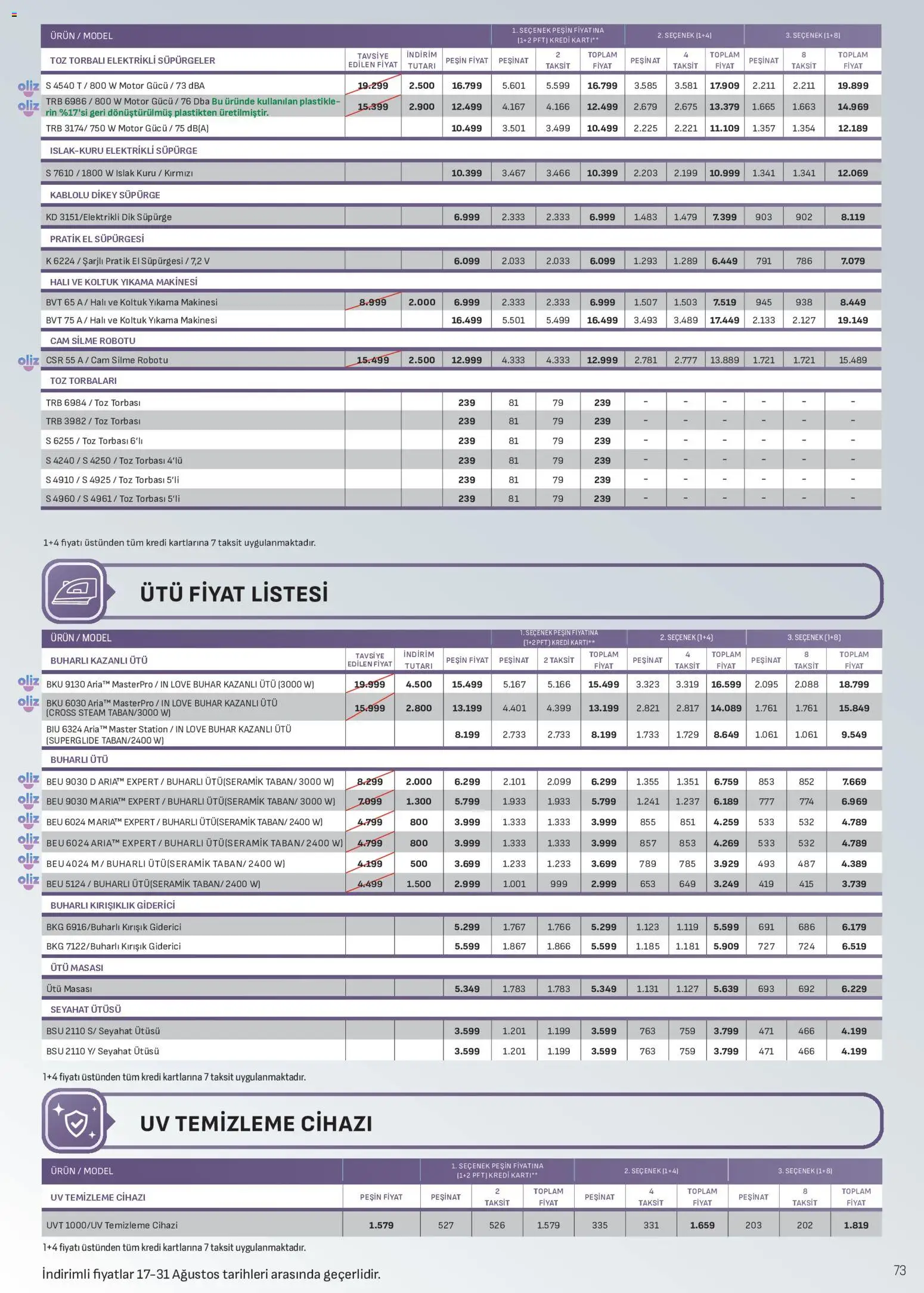Arçelik Katalog - 21 Ağustos 2026 tarihinden itibaren geçerlidir | Sayfa: 73 | Ürünler: Koltuk, Ütü masası, Halı, Ütü