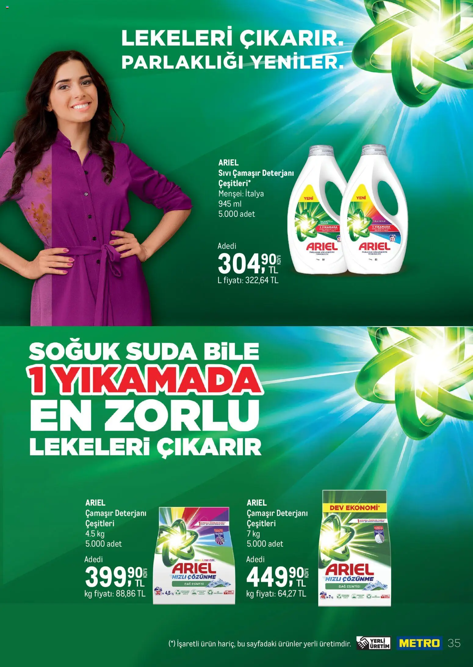 Metro - Temizlik | Kişisel bakım - 01 Eylül 2026 tarihinden itibaren geçerlidir | Sayfa: 35 | Ürünler: Çamaşır deterjanı