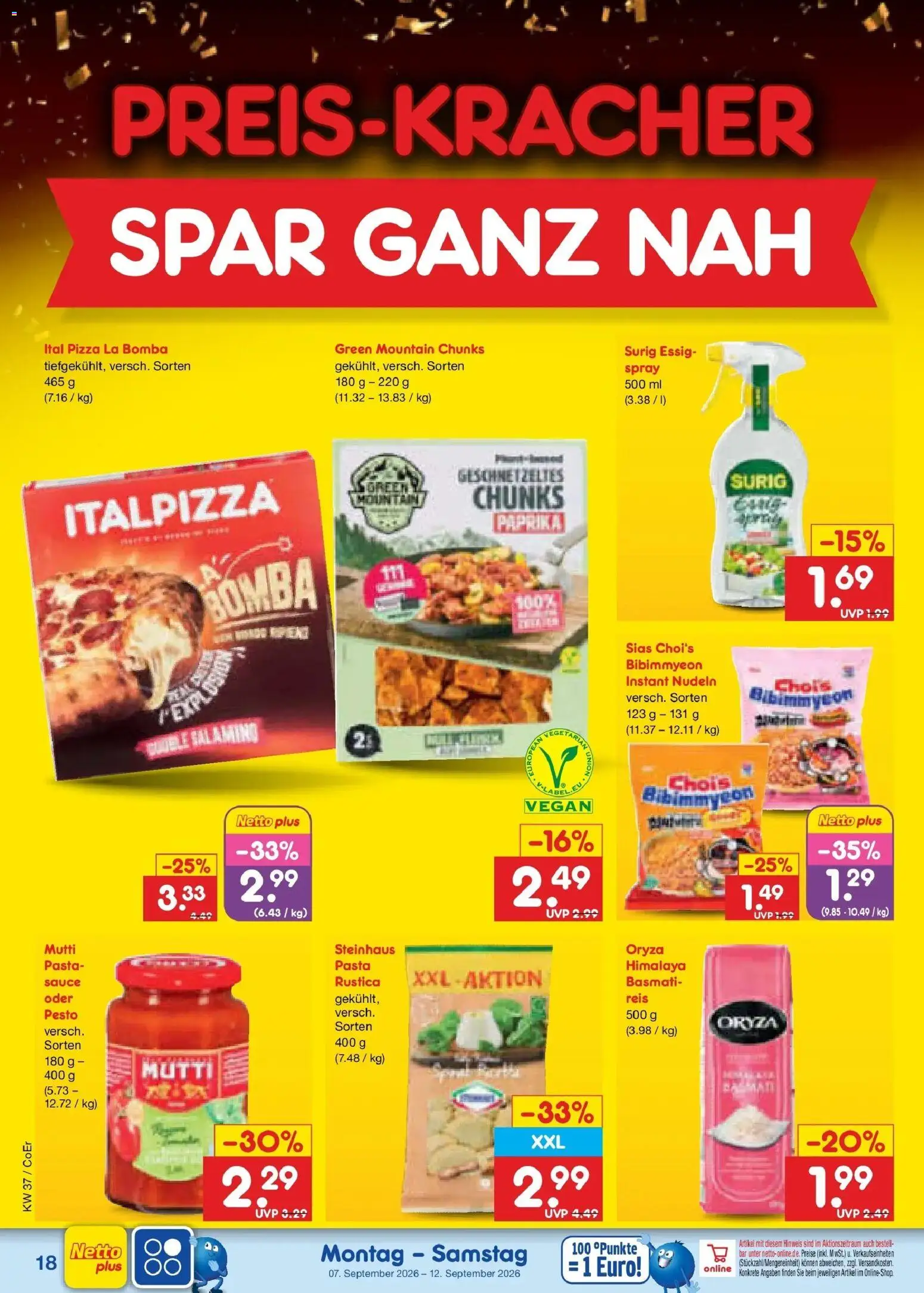 Netto Marken-Discount Prospekt Leipzig – gültig ab 07.09.2026 | Seite: 26 | Produkte: Essig, Paprika, Reis, Nudeln