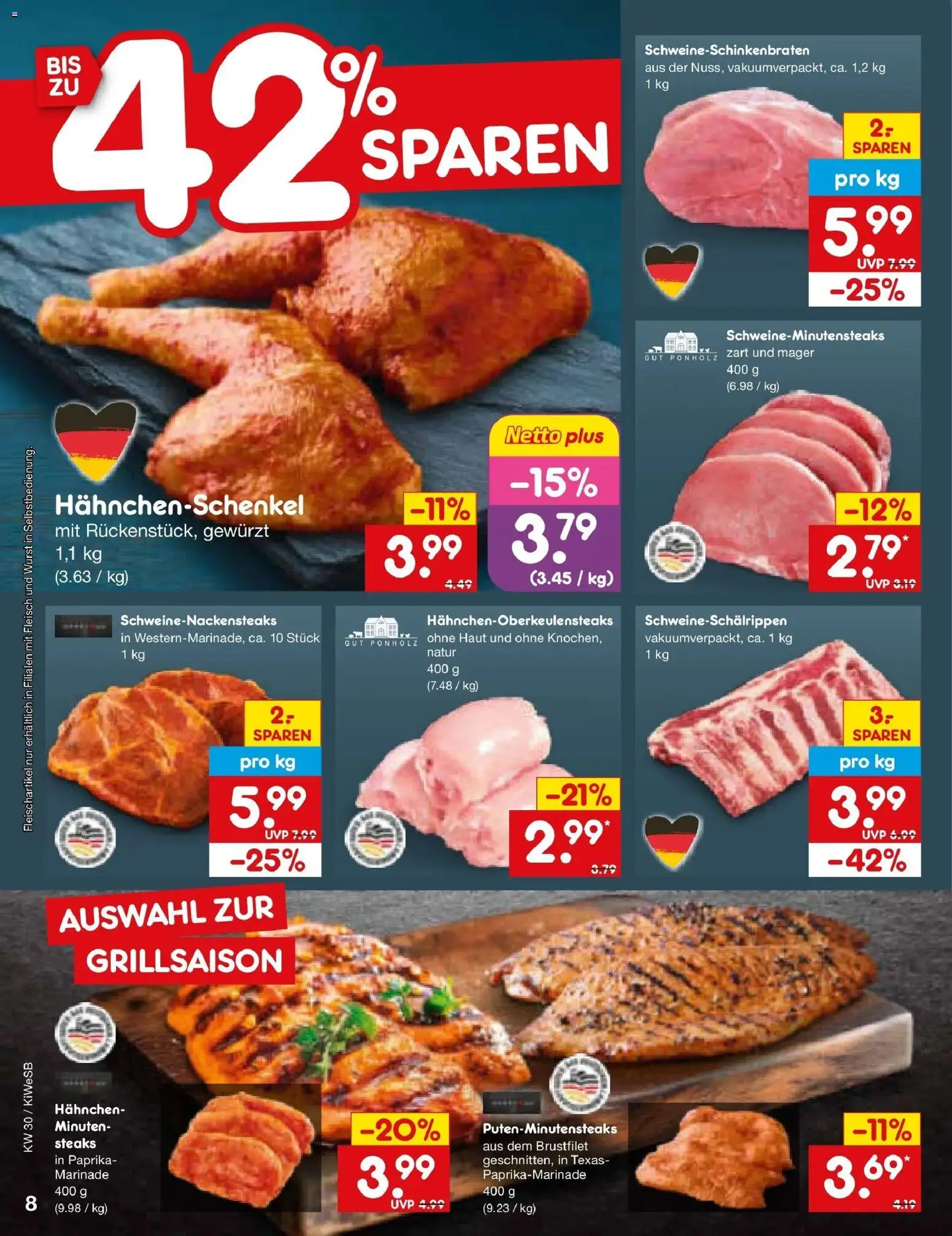 Netto Marken-Discount Prospekt Bad Friedrichshall – gültig ab 20.07.2026 | Seite: 12 | Produkte: Hahnchen, Hahnchenschenkel, Wurst, Fleisch