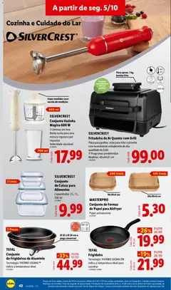 Pré-visualização SILVERCREST, Fritadeira de Ar Quente com Grill, Placa para grelhar, cesto para fritar e plancha com revestimento antiaderente de alta qualidade da ILAG. 11 Programas predefinidos. Medidas: 40x44x31 cm. válido de 05/10/2026 | Página: 42