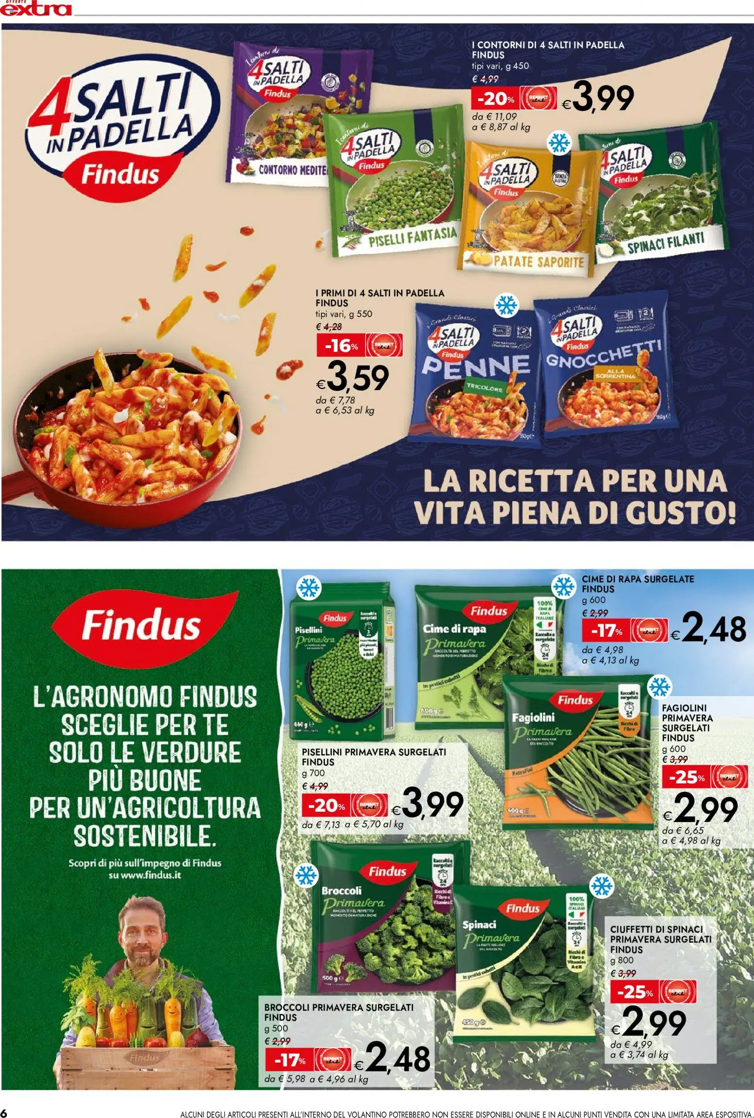 Volantino bennet del 05/10/2026 | Pagina: 6 | Prodotti: Patate, Verdure, Spinaci, Piselli