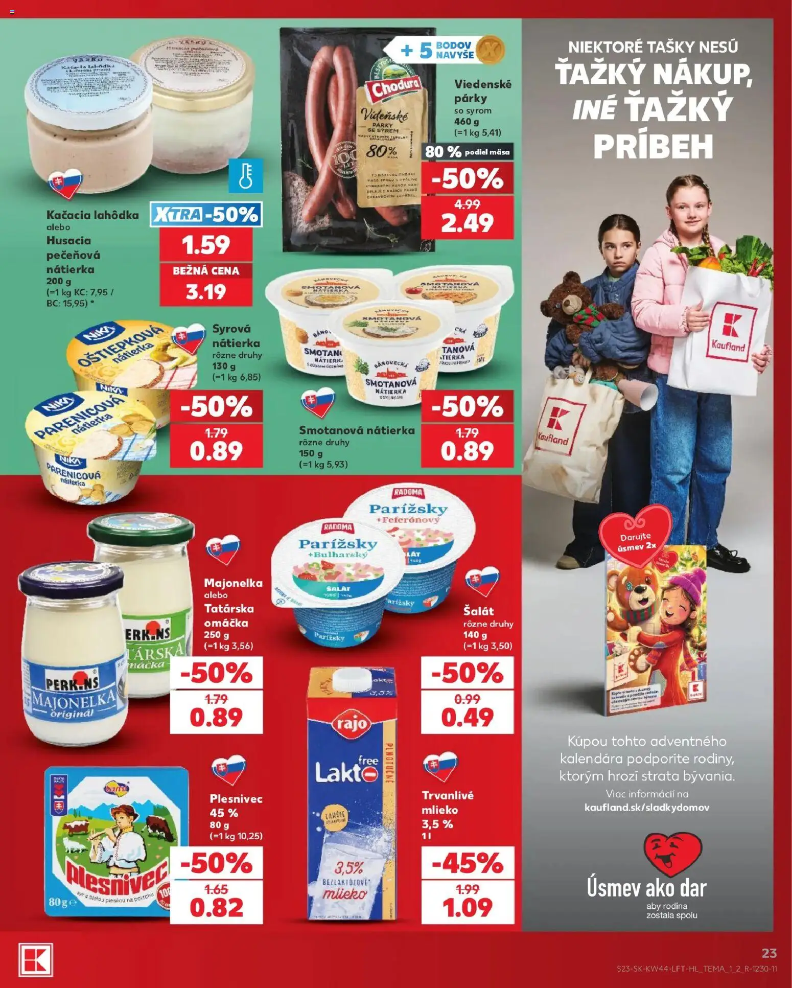 Nové Kaufland akcie – leták je platný od 29.10.2026 | Strana: 23 | Produkty: Mlieko, Nátierka, Omáčka, Párky