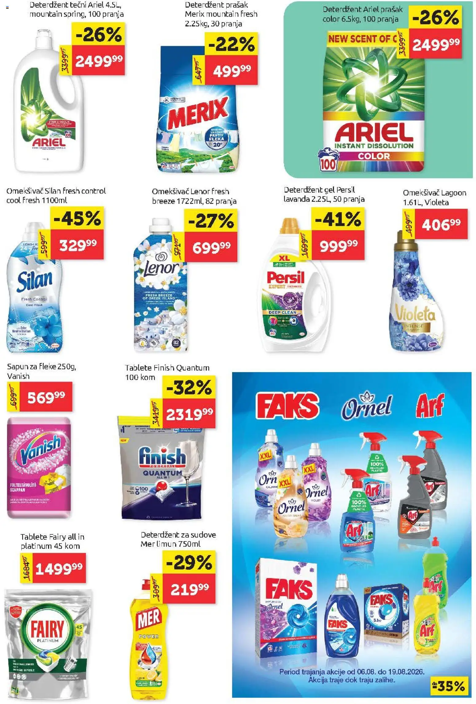 SuperVERO katalog - važi od 06.08.2026 | Strana: 23 | Proizvode: Deterdžent, Deterdžent za sudove, Ariel, Lenor